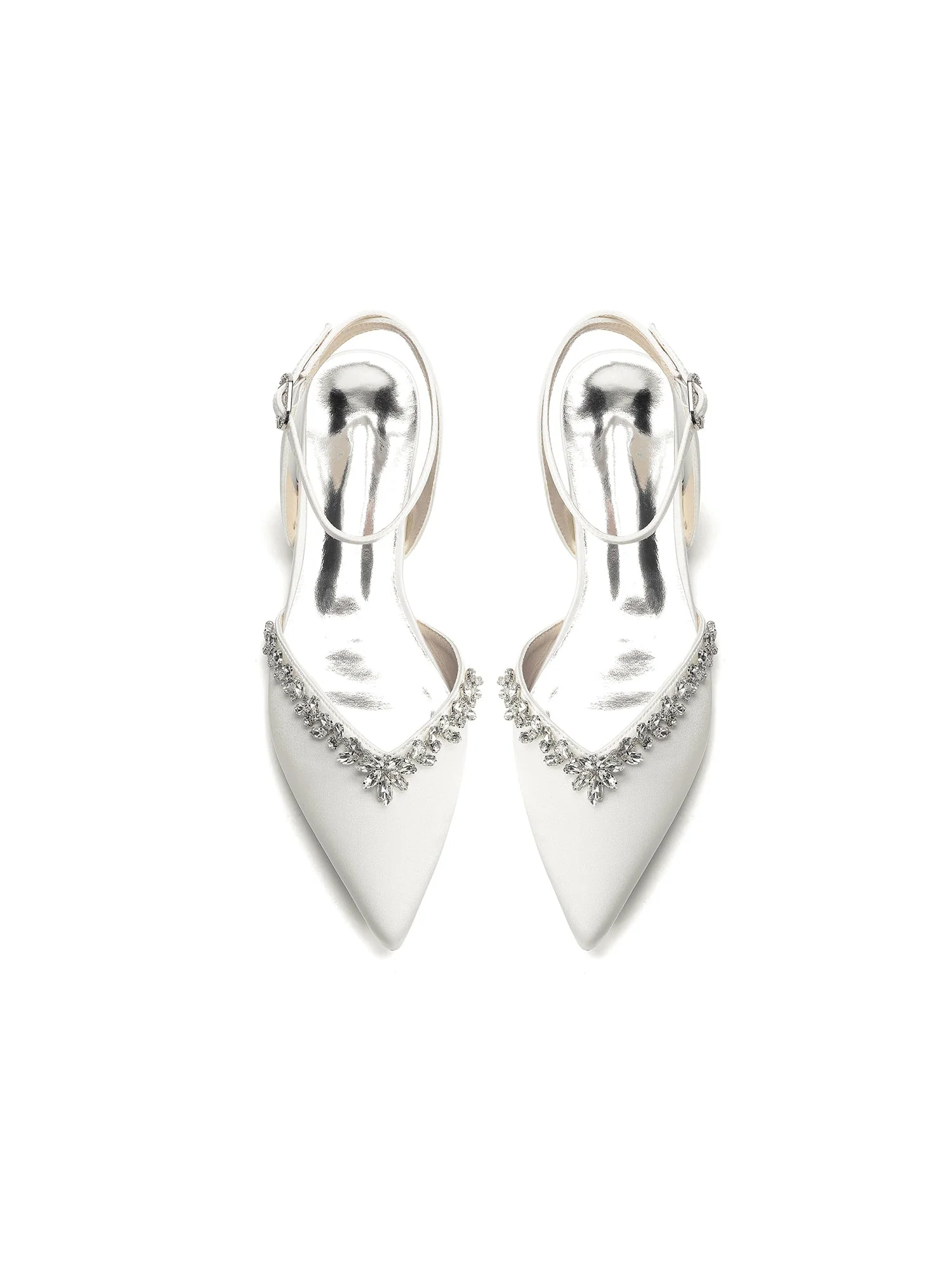 Satin Pumps mit Strasskante und Blockabsatz - Image 12