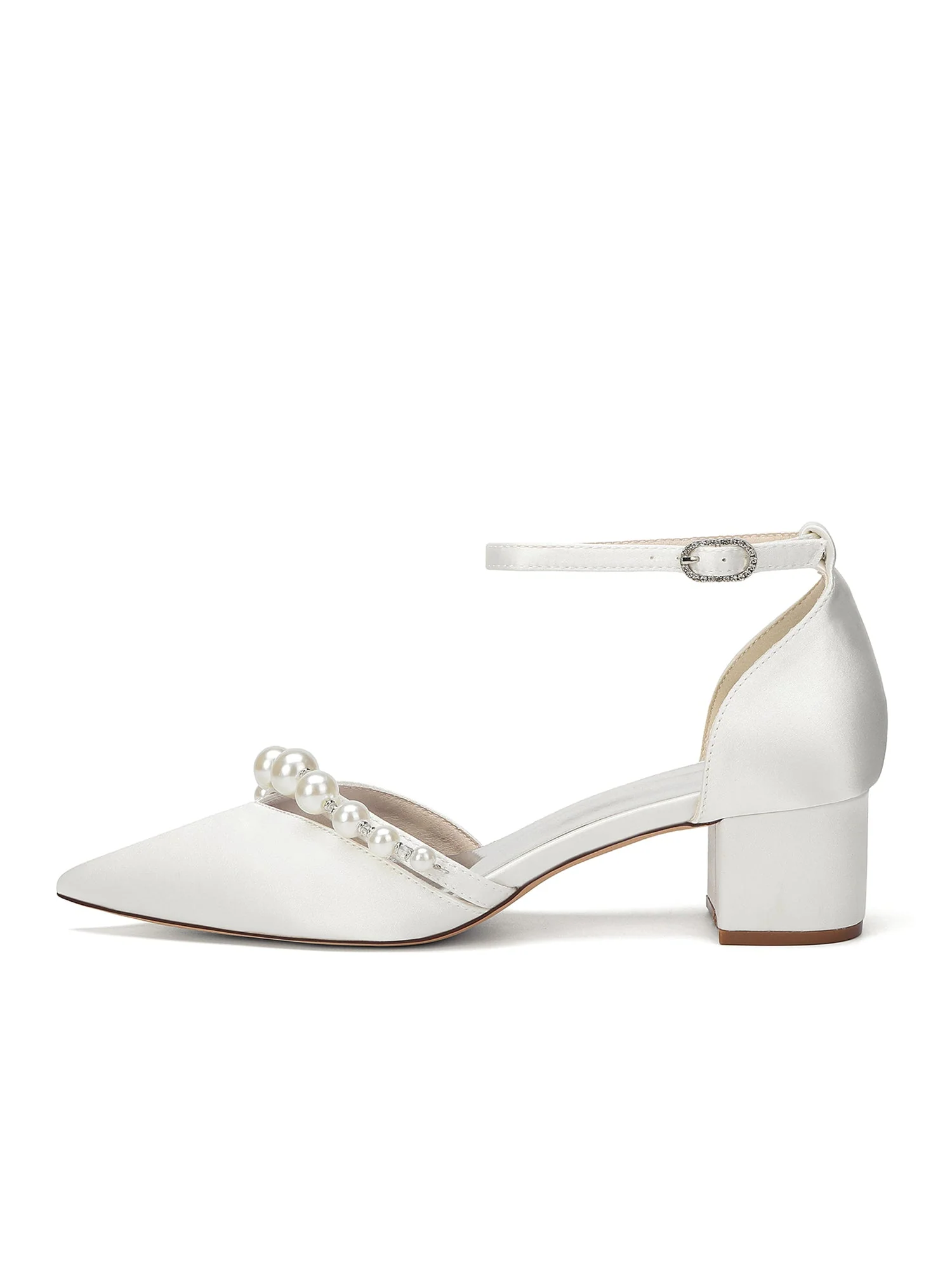 Satin Pumps mit Perlenriemen - Image 10