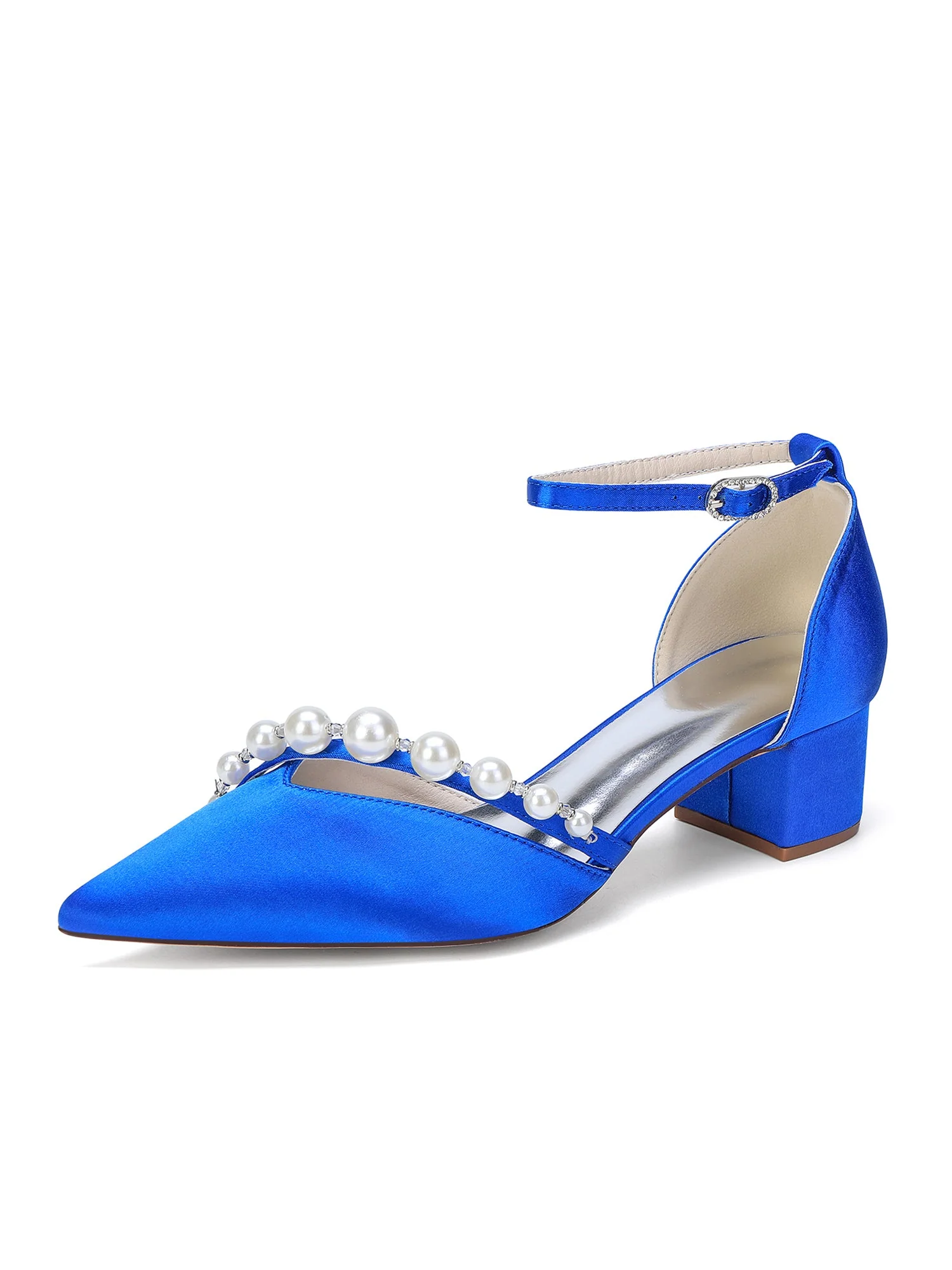Satin Pumps mit Perlenriemen - Image 14