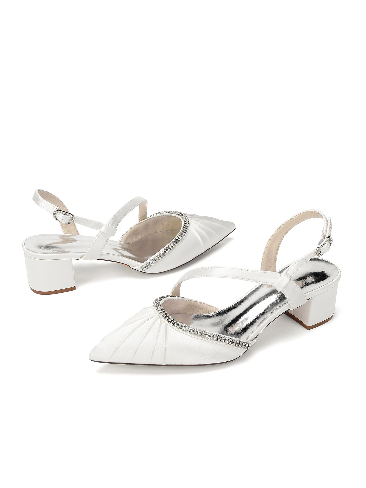 Slingback Pumps mit Strass und Blockabsatz - Image 13