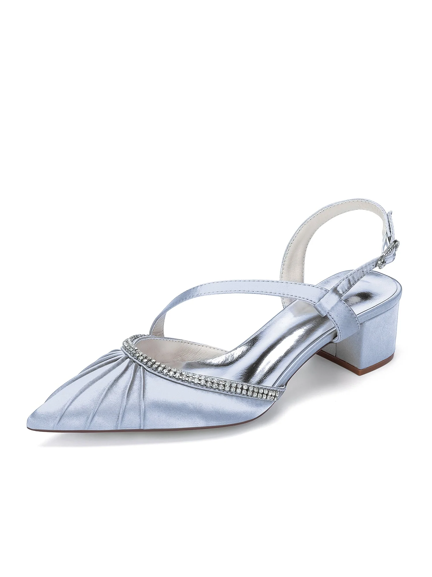 Slingback Pumps mit Strass und Blockabsatz - Image 16