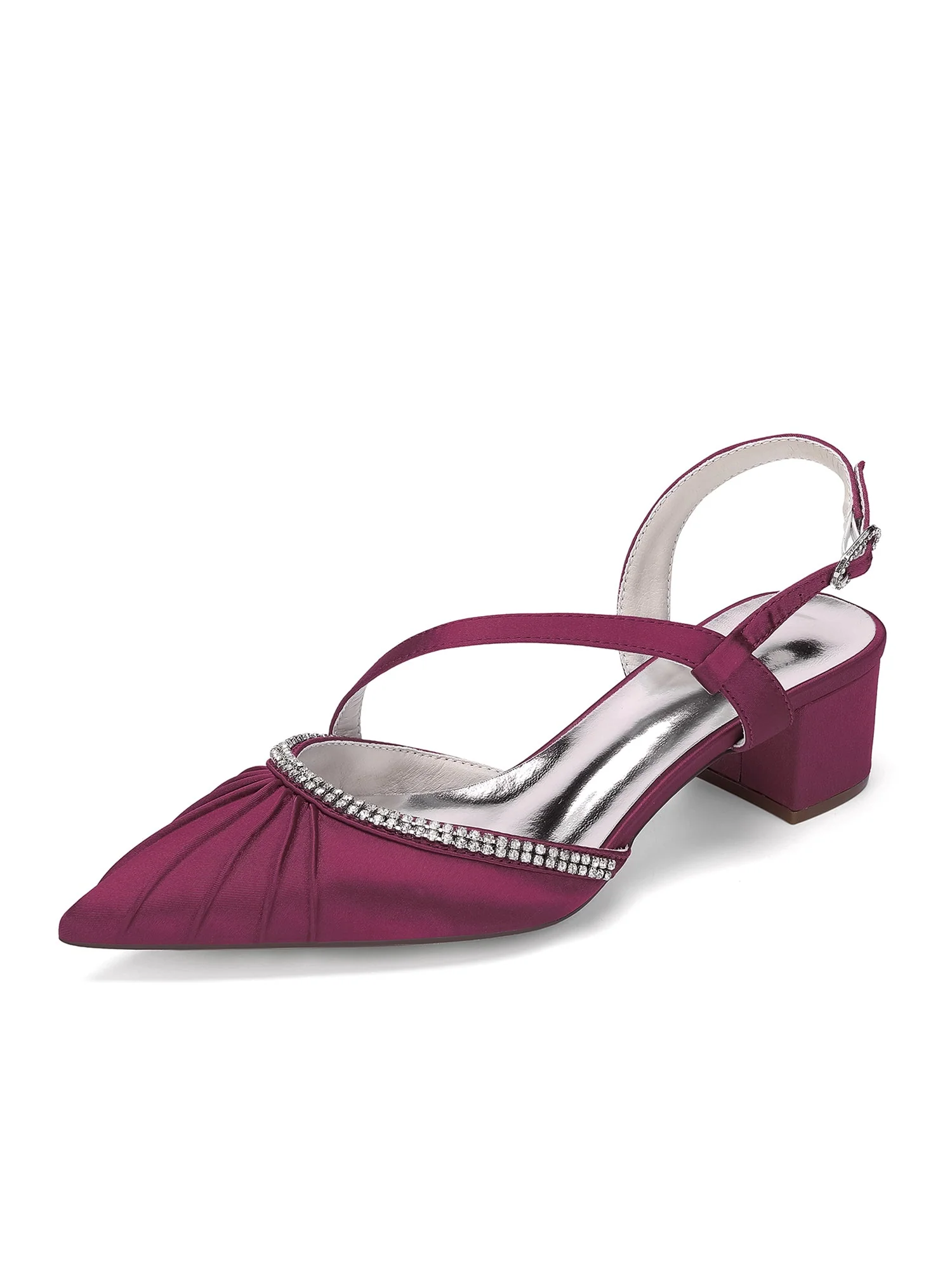 Slingback Pumps mit Strass und Blockabsatz - Image 2