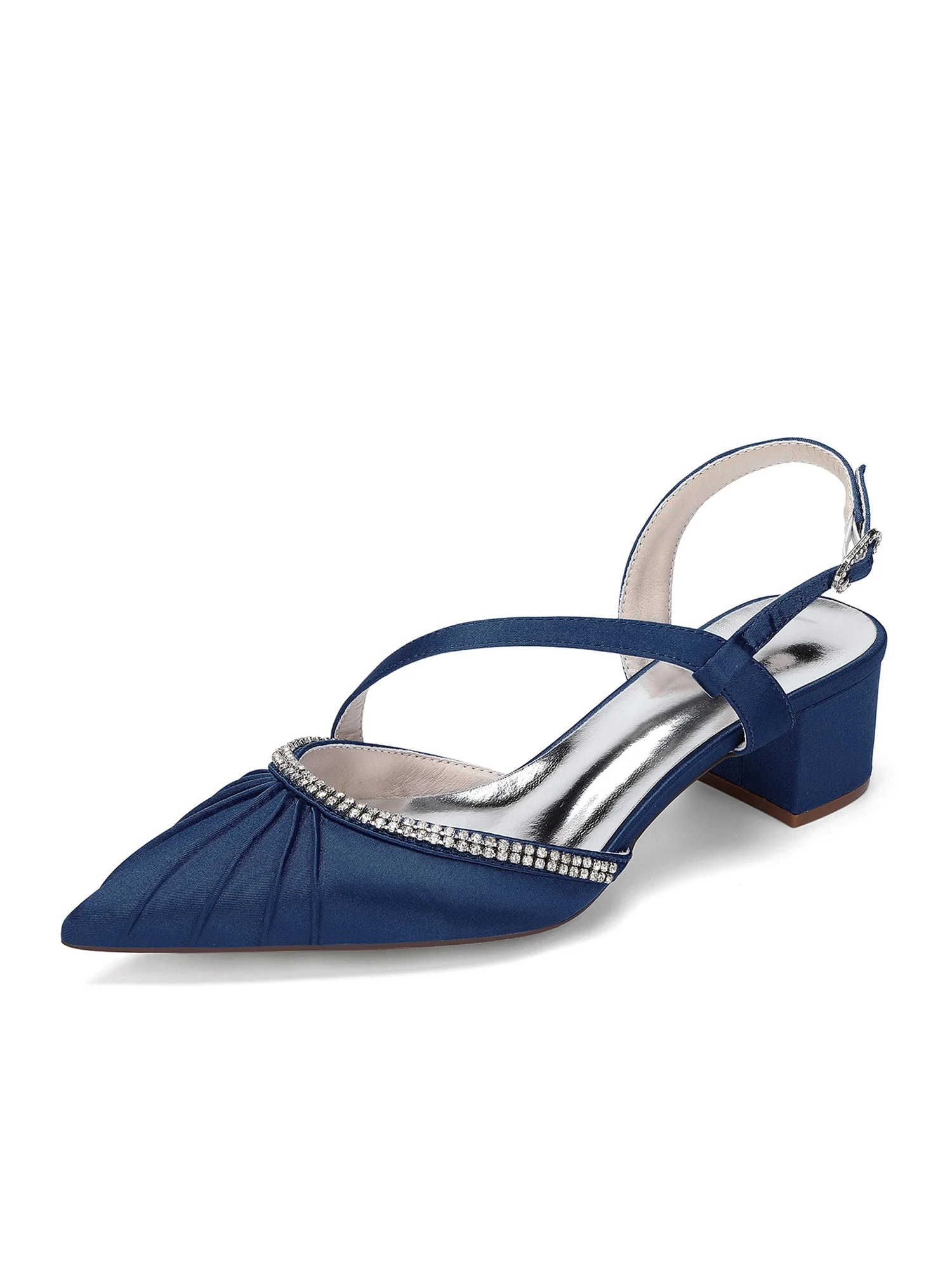 Slingback Pumps mit Strass und Blockabsatz - Image 5
