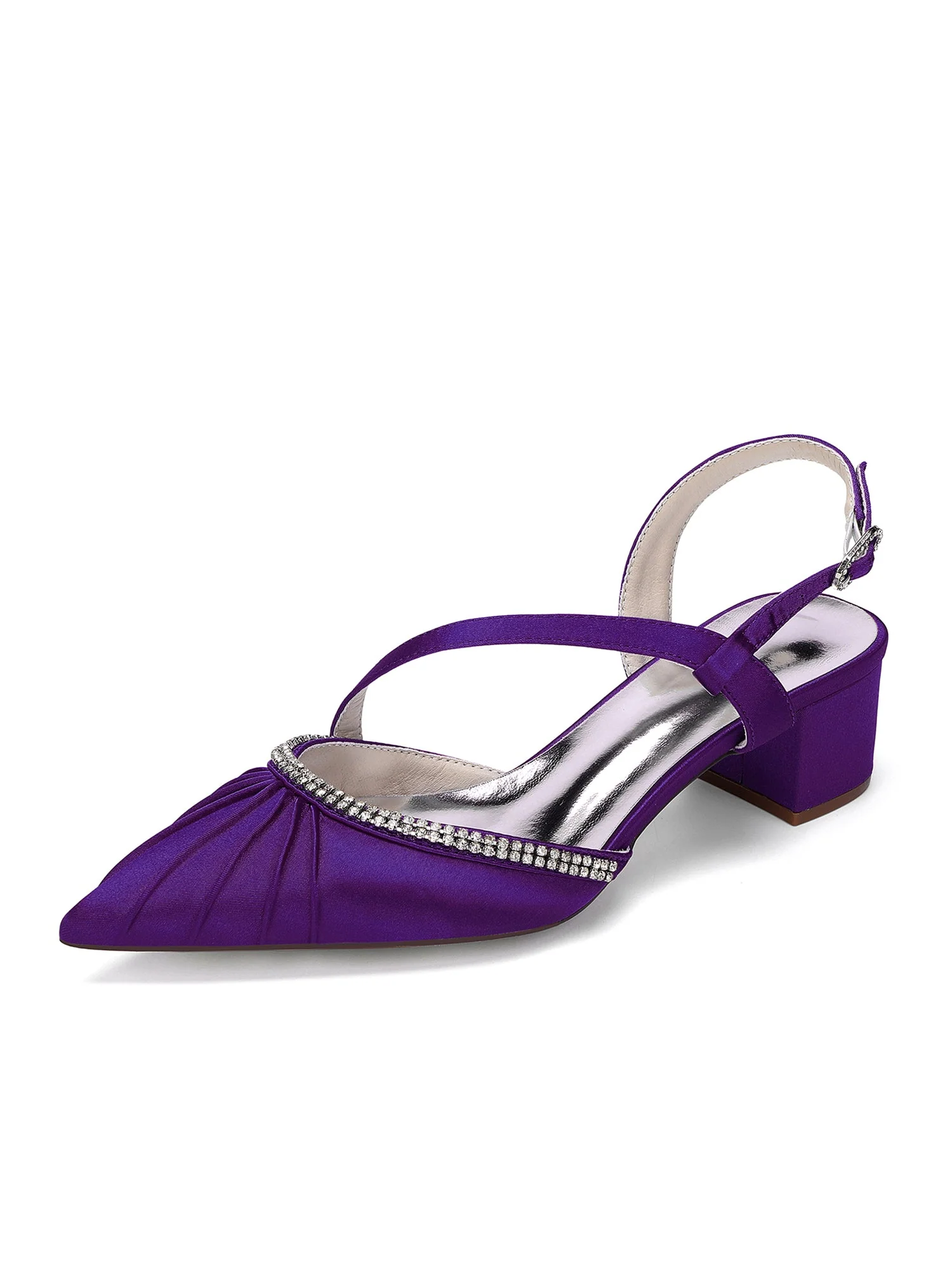 Slingback Pumps mit Strass und Blockabsatz - Image 8