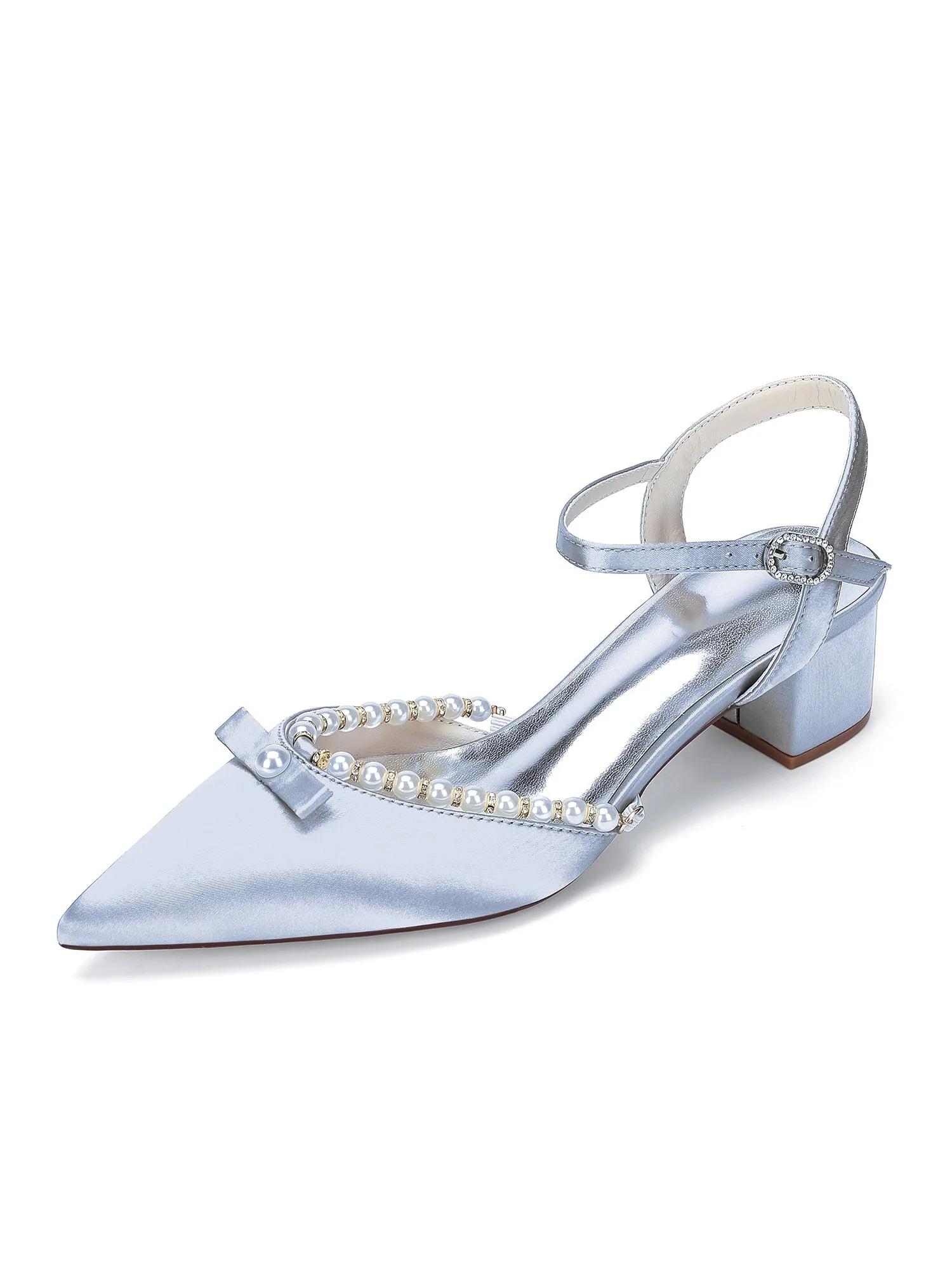 Blockabsatz Pumps mit Perlen und Schleife - Image 16