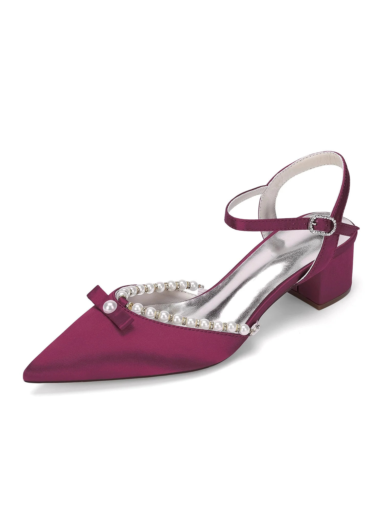 Blockabsatz Pumps mit Perlen und Schleife - Image 2