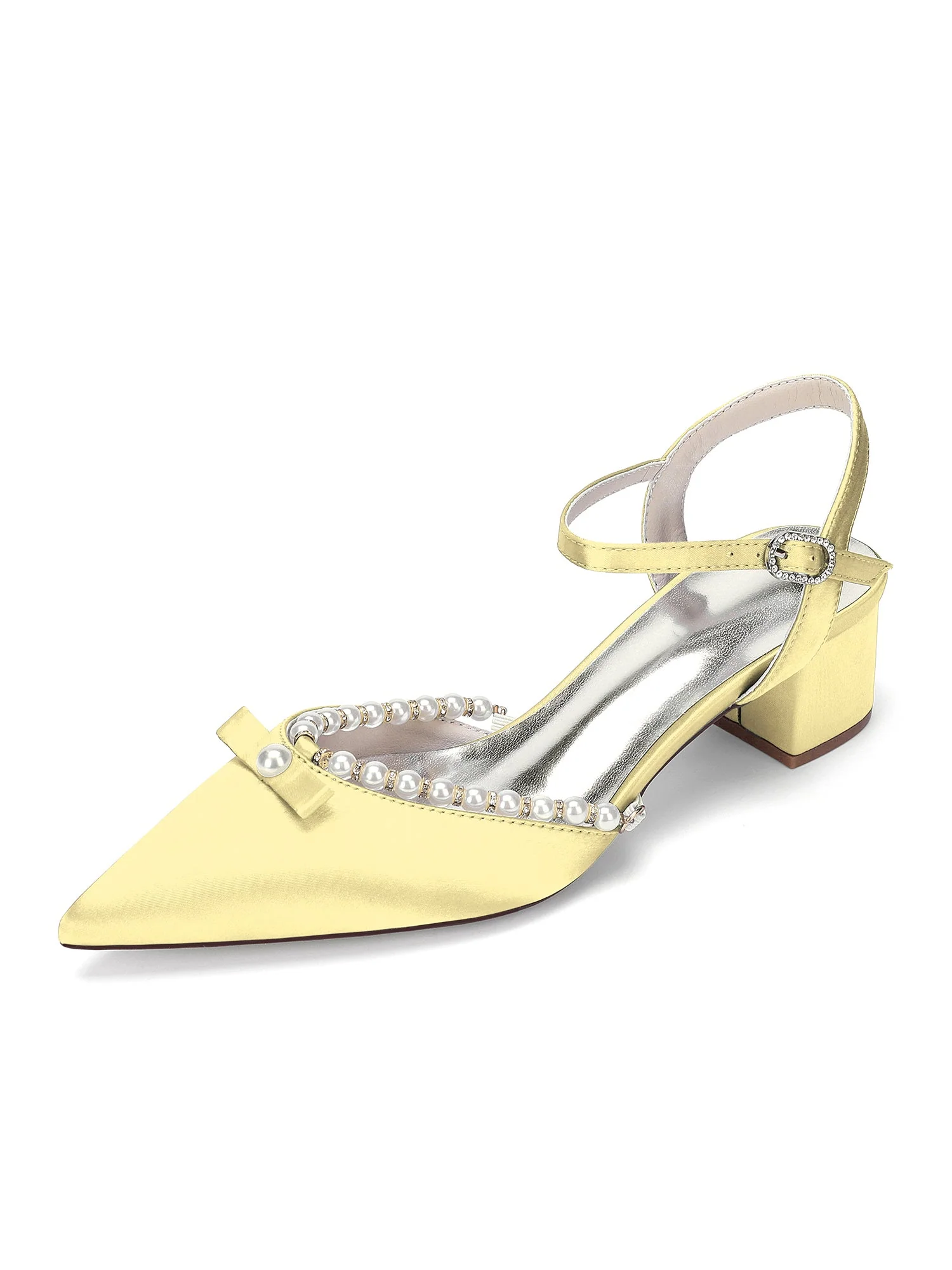 Blockabsatz Pumps mit Perlen und Schleife - Image 4