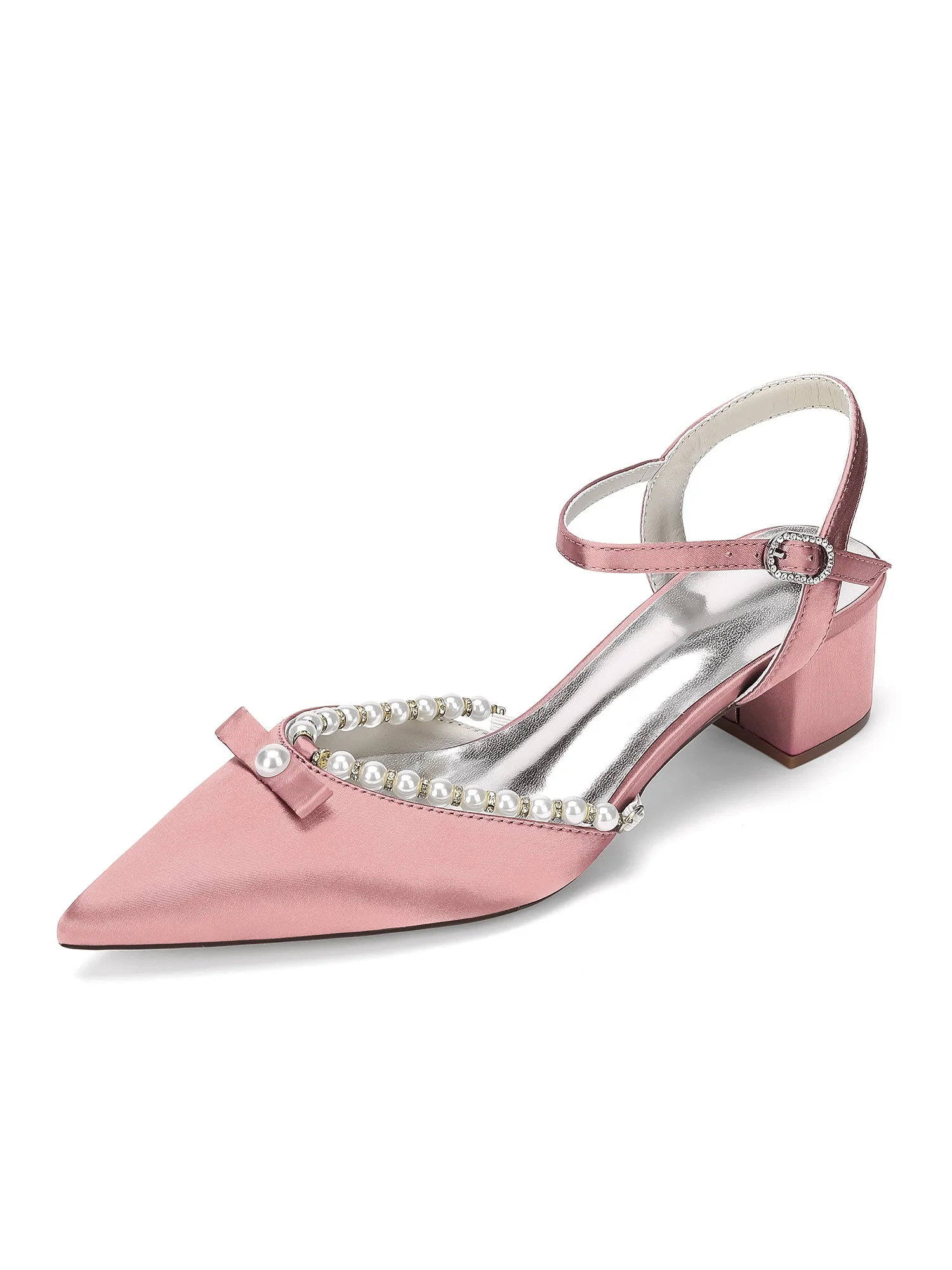 Blockabsatz Pumps mit Perlen und Schleife - Image 6