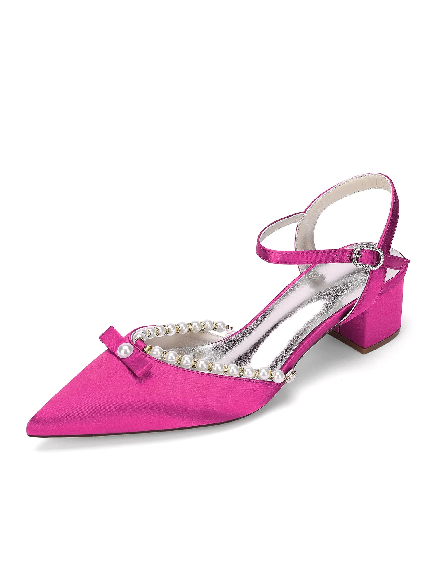 Blockabsatz Pumps mit Perlen und Schleife - Image 7