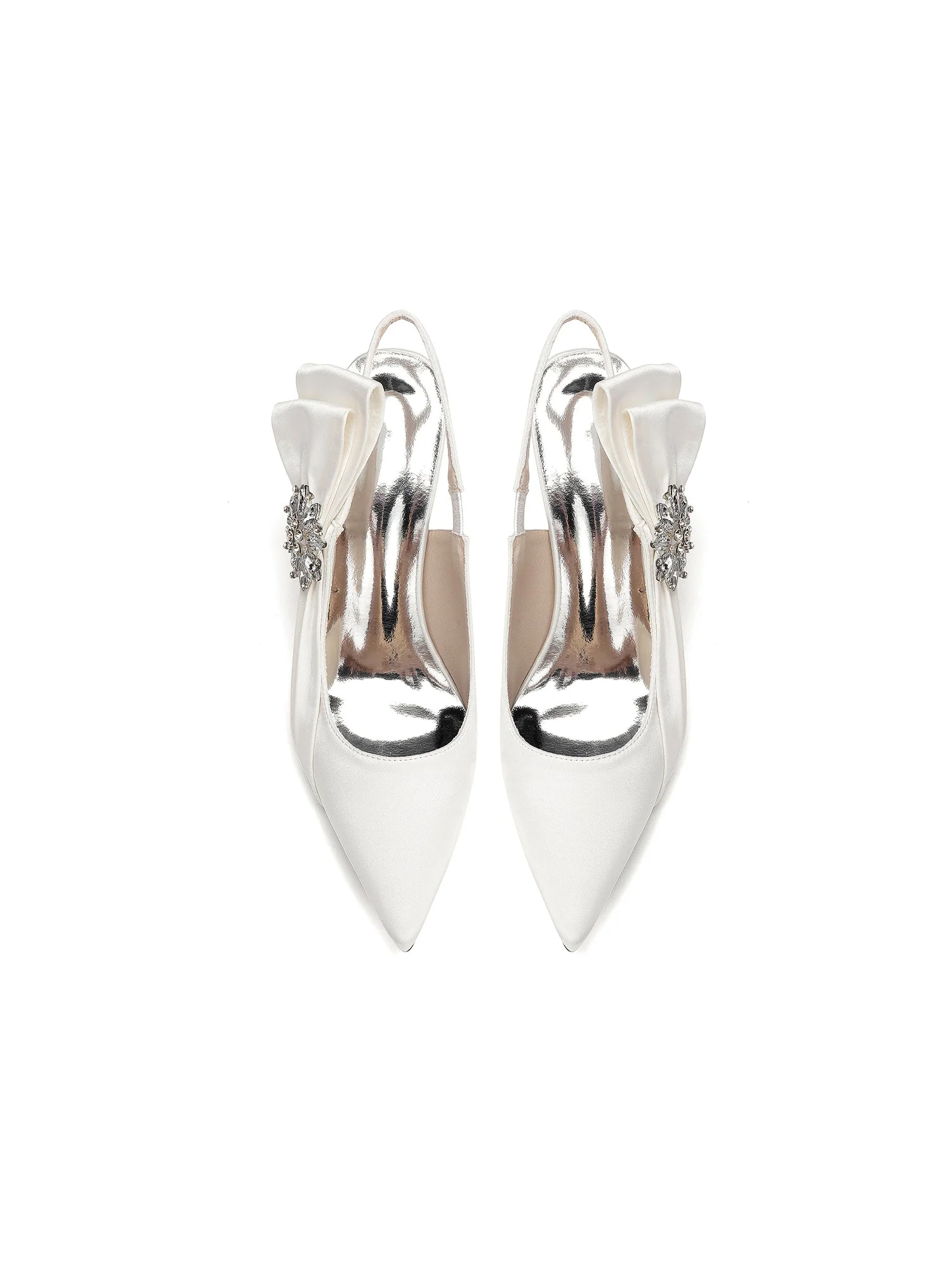 Slingback Pumps mit Kristallbrosche - Image 11