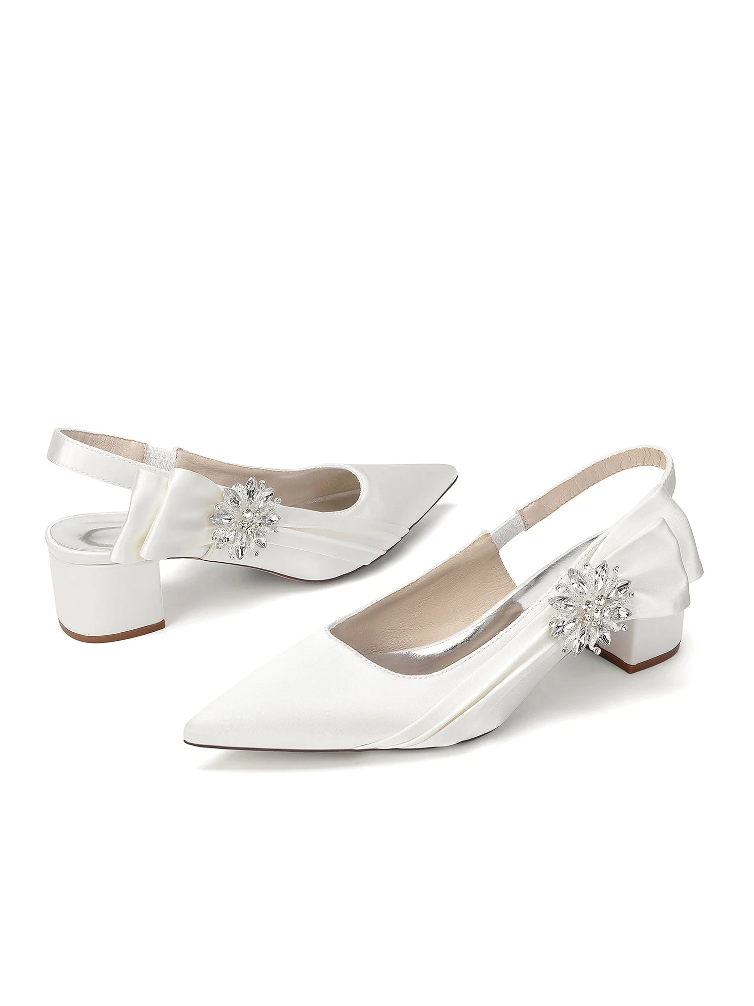 Slingback Pumps mit Kristallbrosche - Image 13