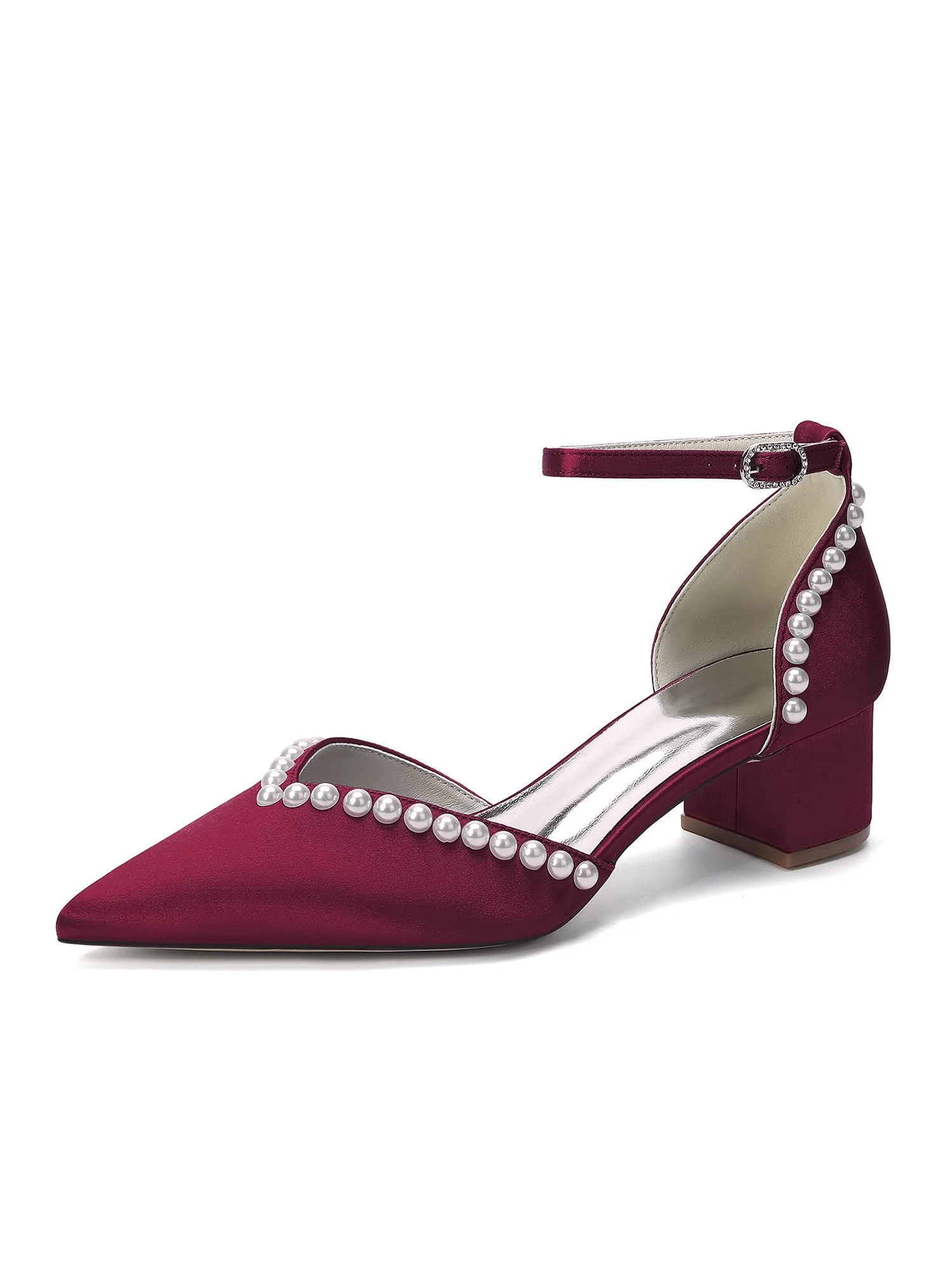 D'Orsay-Pumps mit Blockabsatz und Perlenbesatz - Image 2