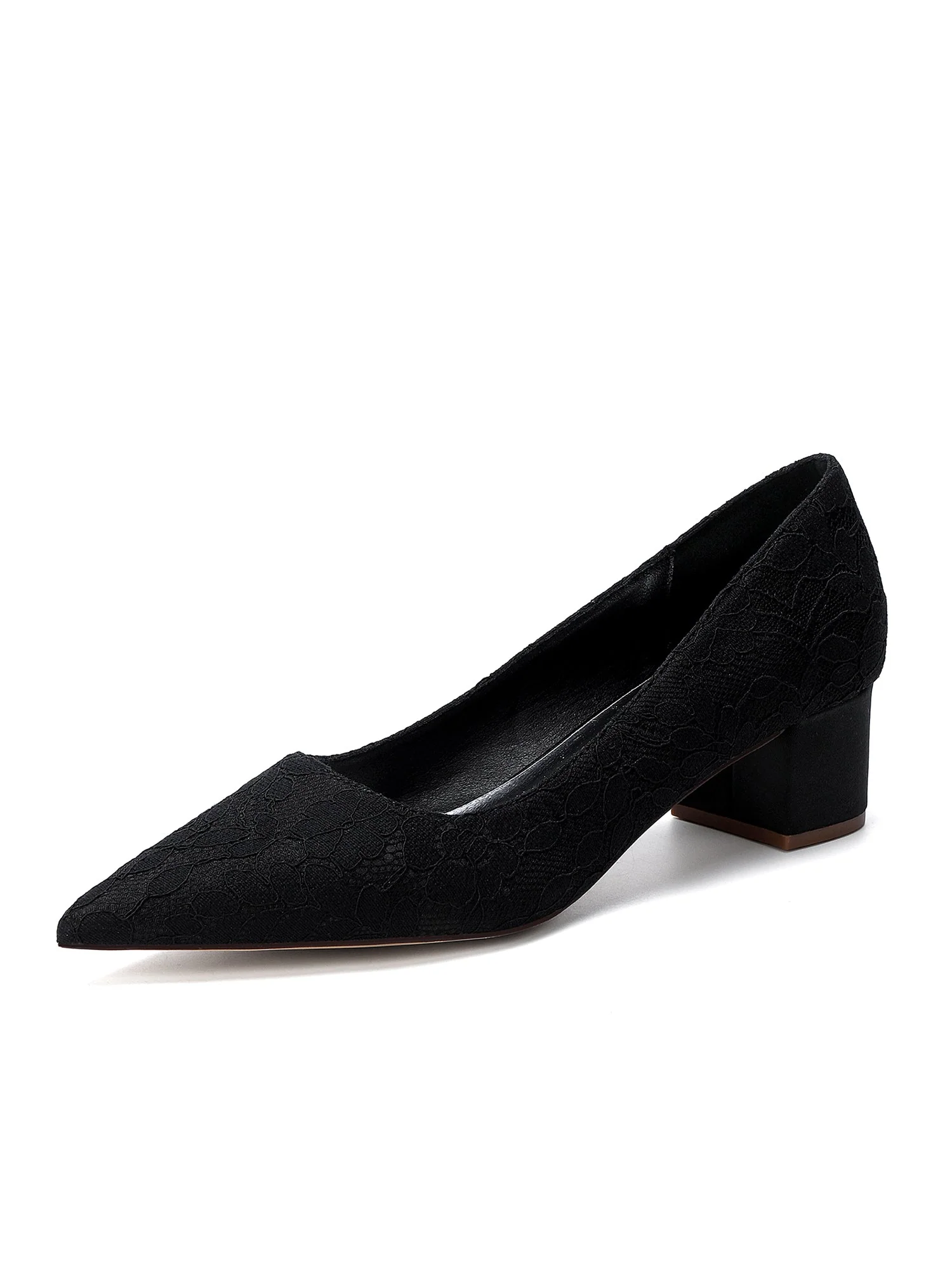 Spitze Pumps mit Spitze und Blockabsatz