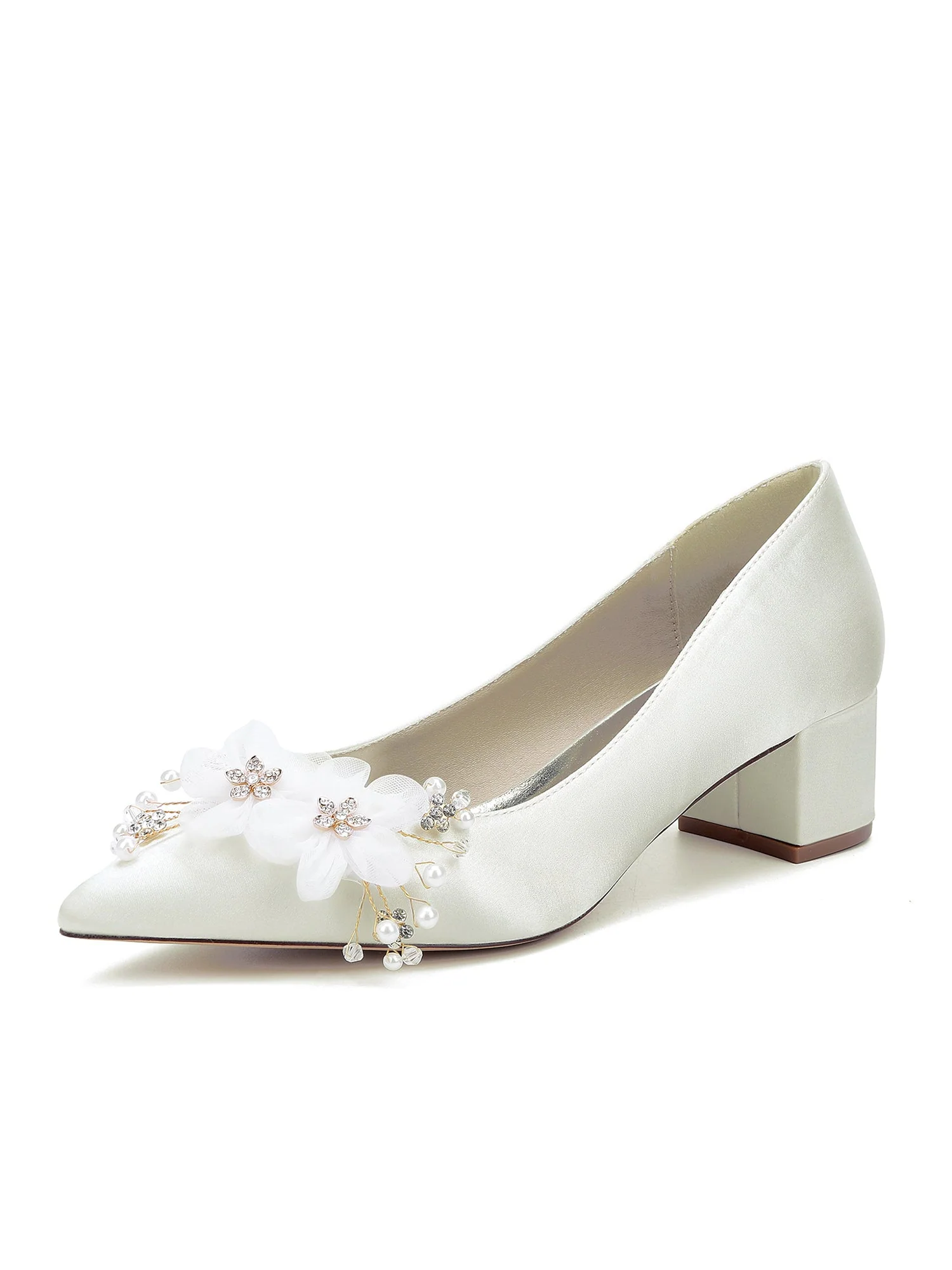 Pumps mit spitzer Kappe mit Blumen und Perlen - Image 13