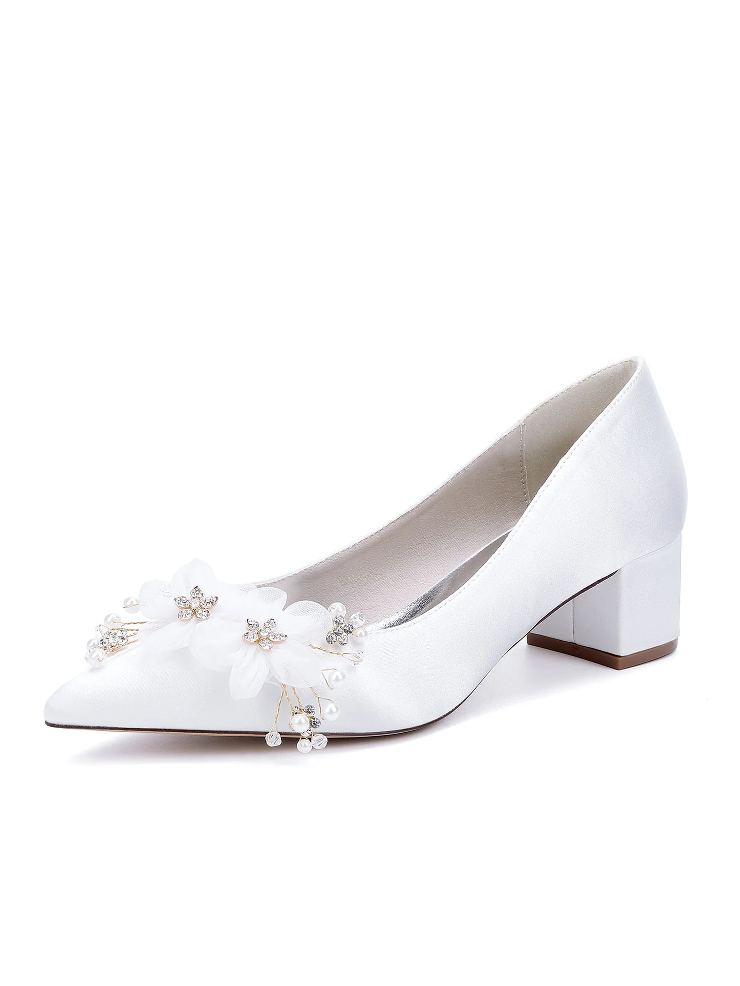 Pumps mit spitzer Kappe mit Blumen und Perlen - Image 14