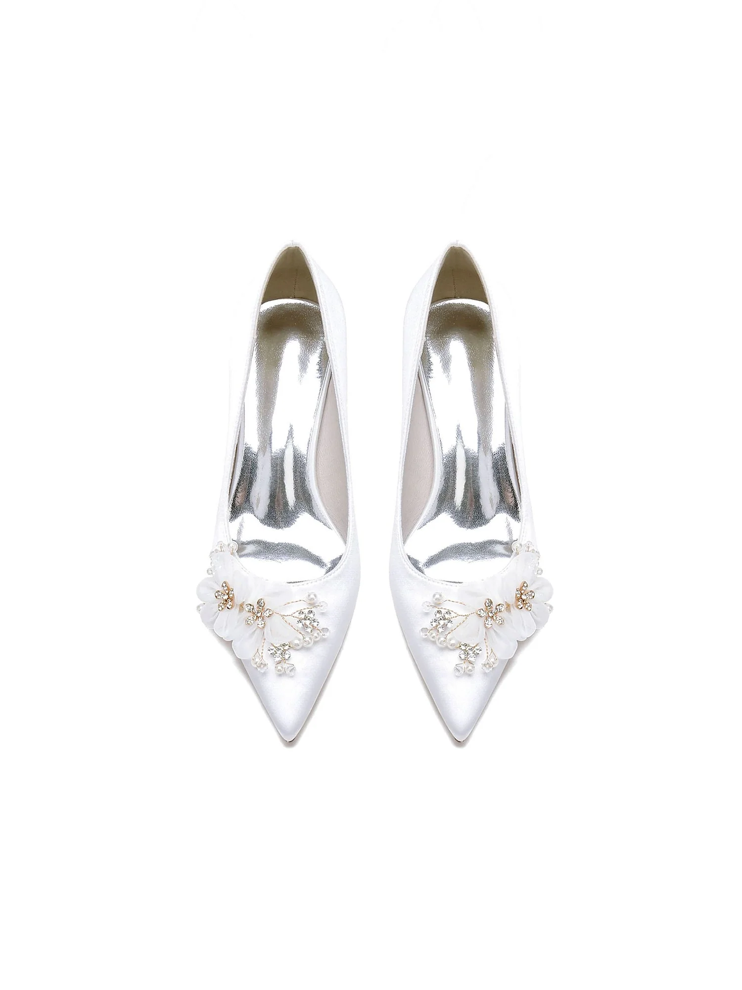 Pumps mit spitzer Kappe mit Blumen und Perlen - Image 17