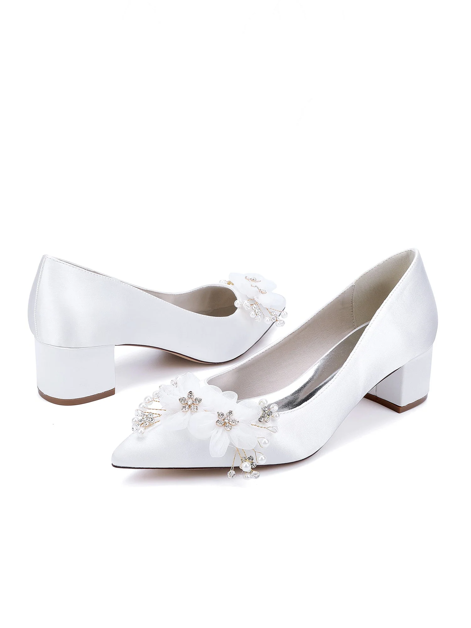 Pumps mit spitzer Kappe mit Blumen und Perlen - Image 18