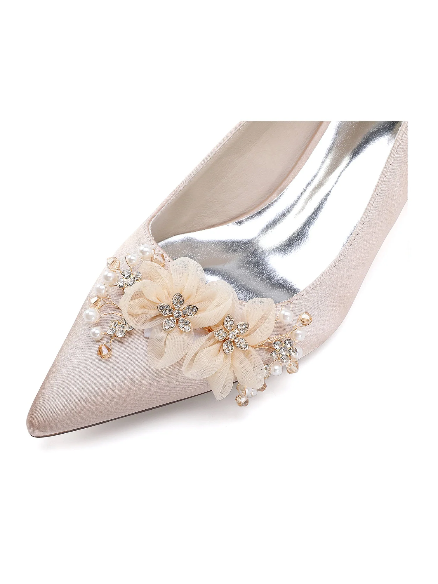 Pumps mit spitzer Kappe mit Blumen und Perlen - Image 9