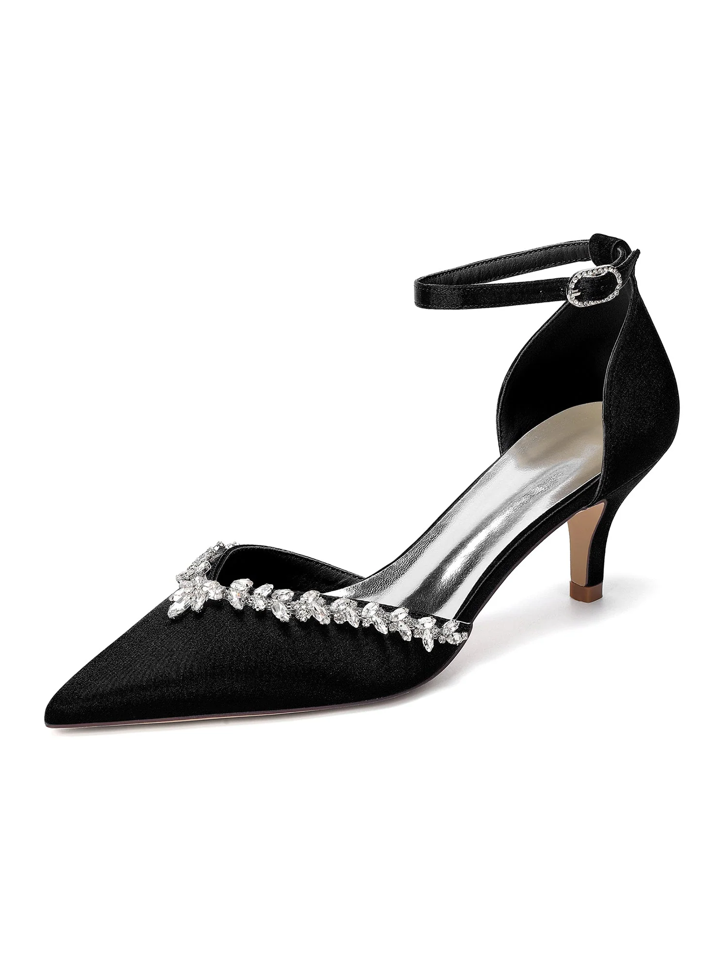 Glamouröse spitze Kitten-Heels mit Strass
