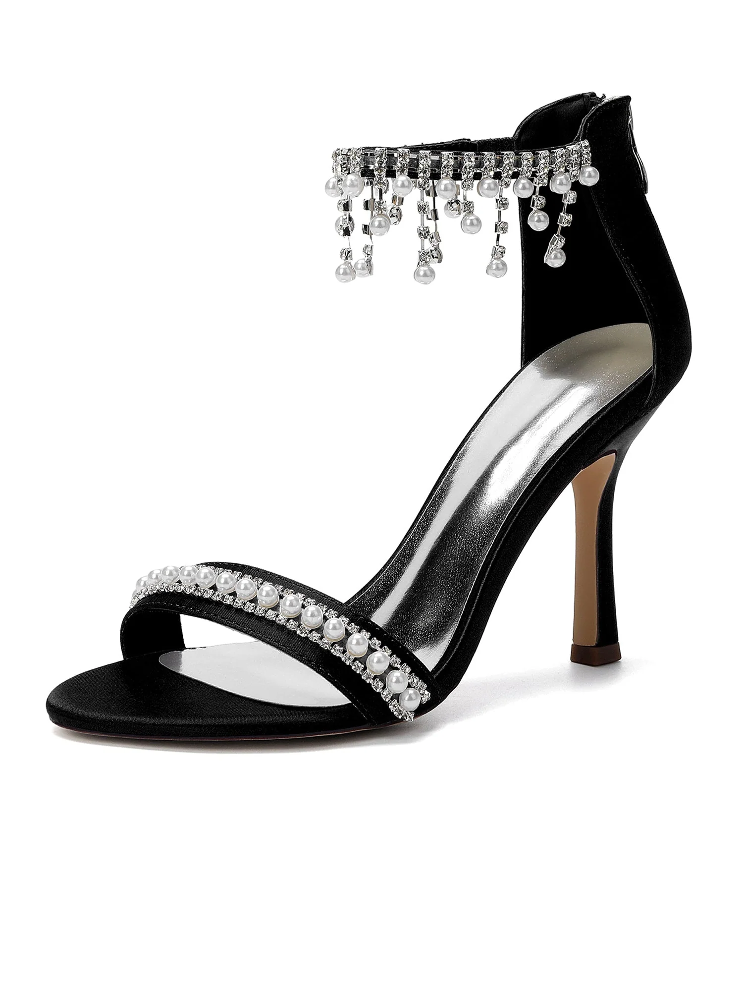 Sandalen mit Asymmetrischer Kristallblumenranke