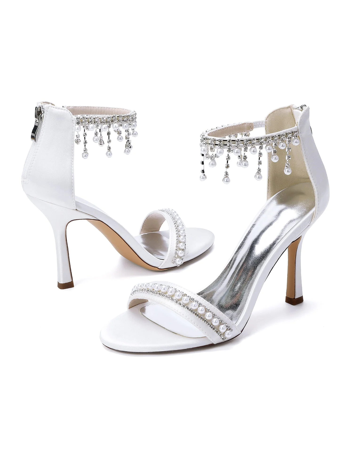 Sandalen mit Asymmetrischer Kristallblumenranke - Image 17