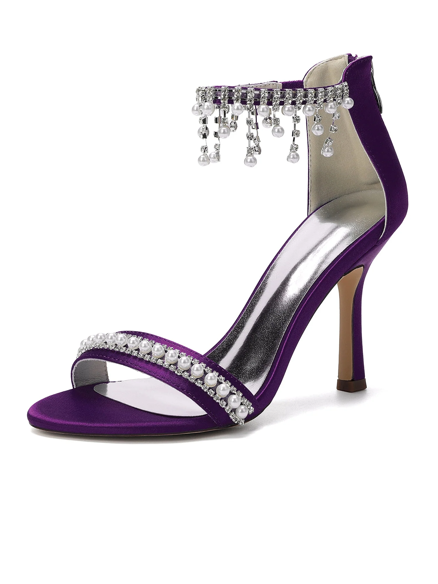 Sandalen mit Asymmetrischer Kristallblumenranke - Image 8