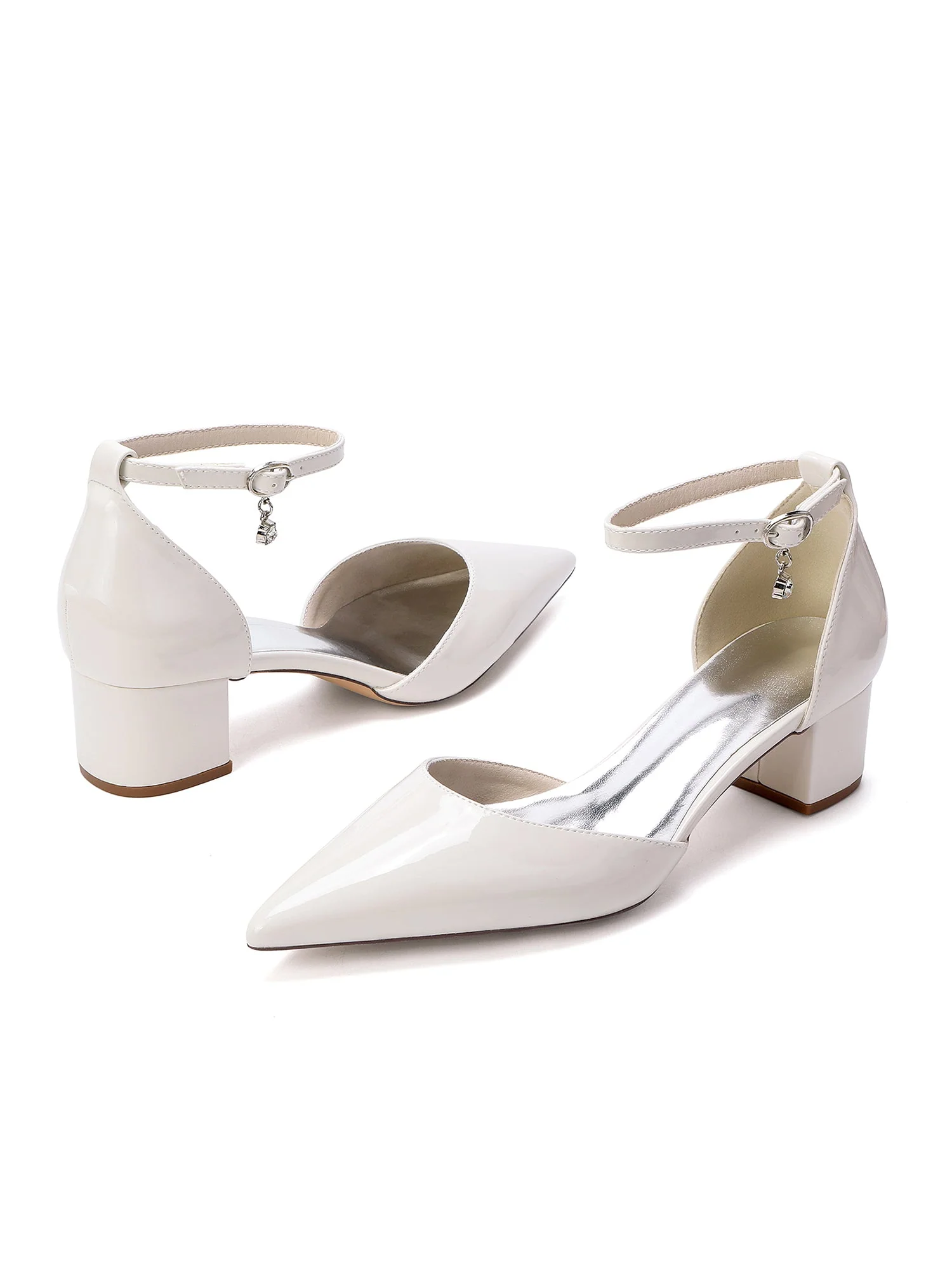 Lackleder Blockabsatz Pumps mit Spitze - Image 8