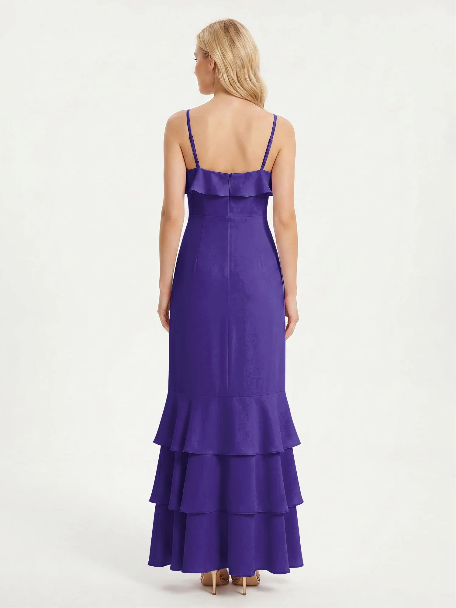 Maxikleid mit Spaghettiträgern und Gestuftem Rüschensaum Regentschaft - Image 2