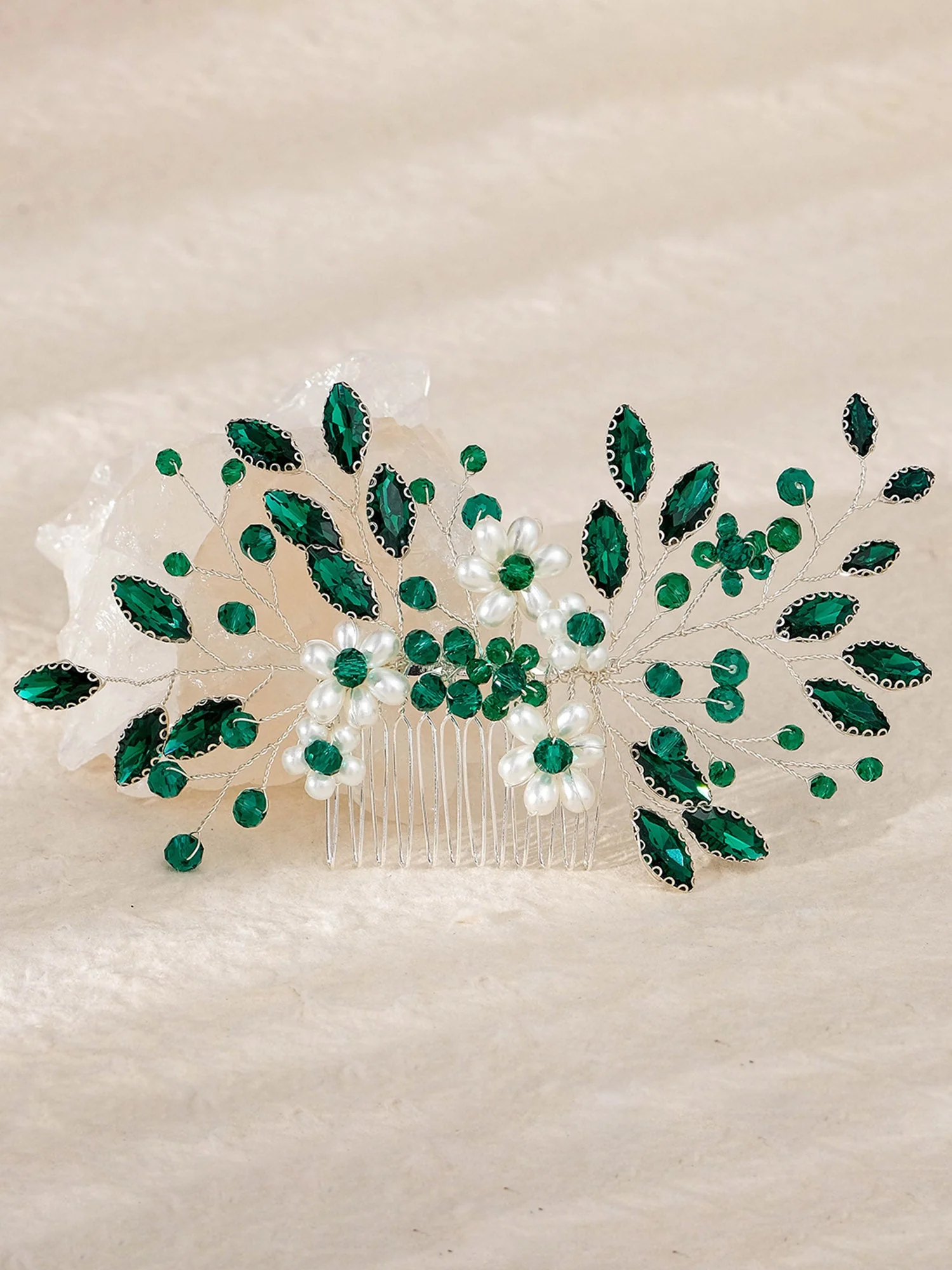 Blumen Haarkamm Für Den Ball Mit Synthetischen Edelsteinen - Image 9