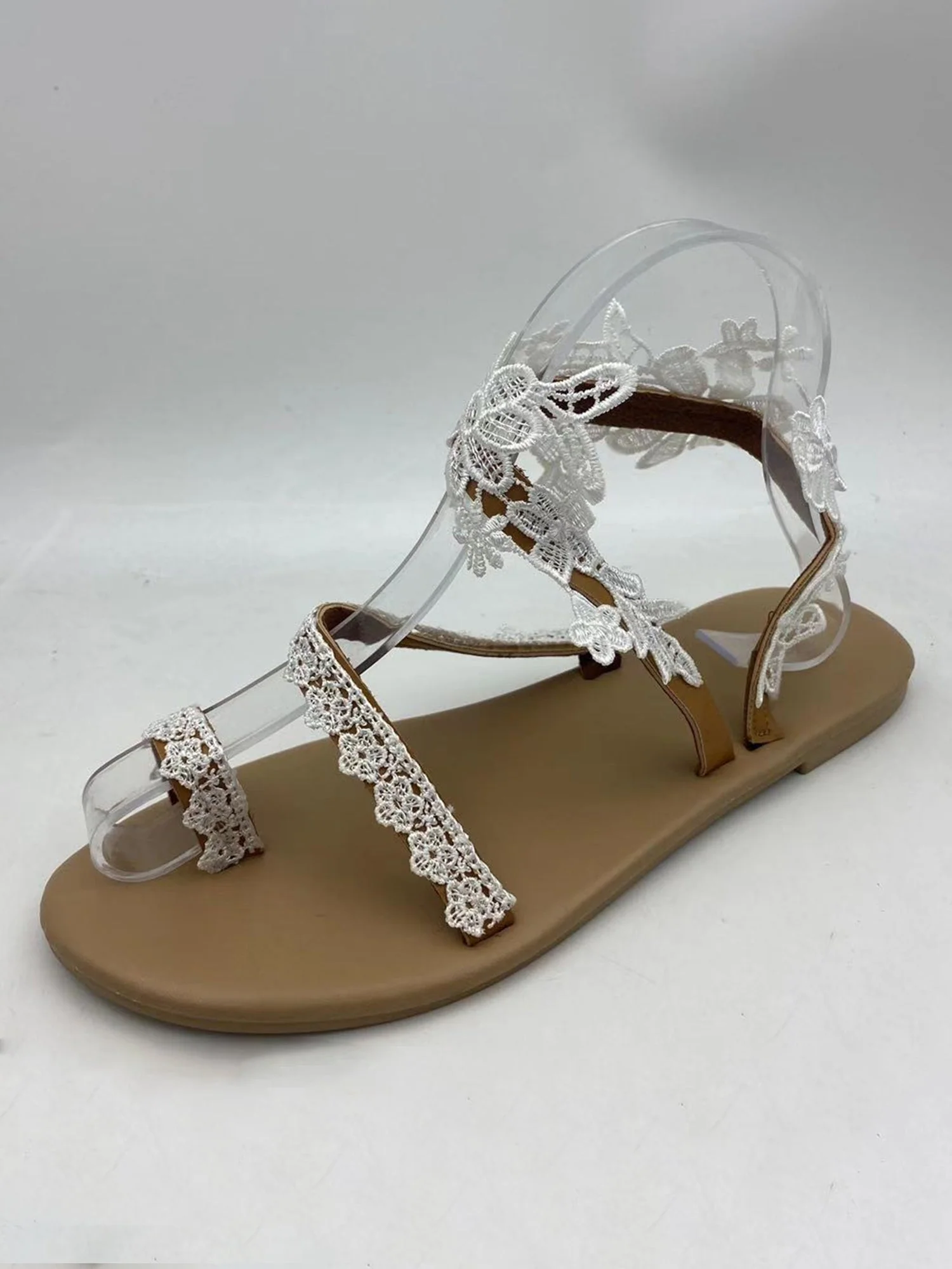 Boho-Sandale mit offener Spitze und flachem Absatz - Image 5