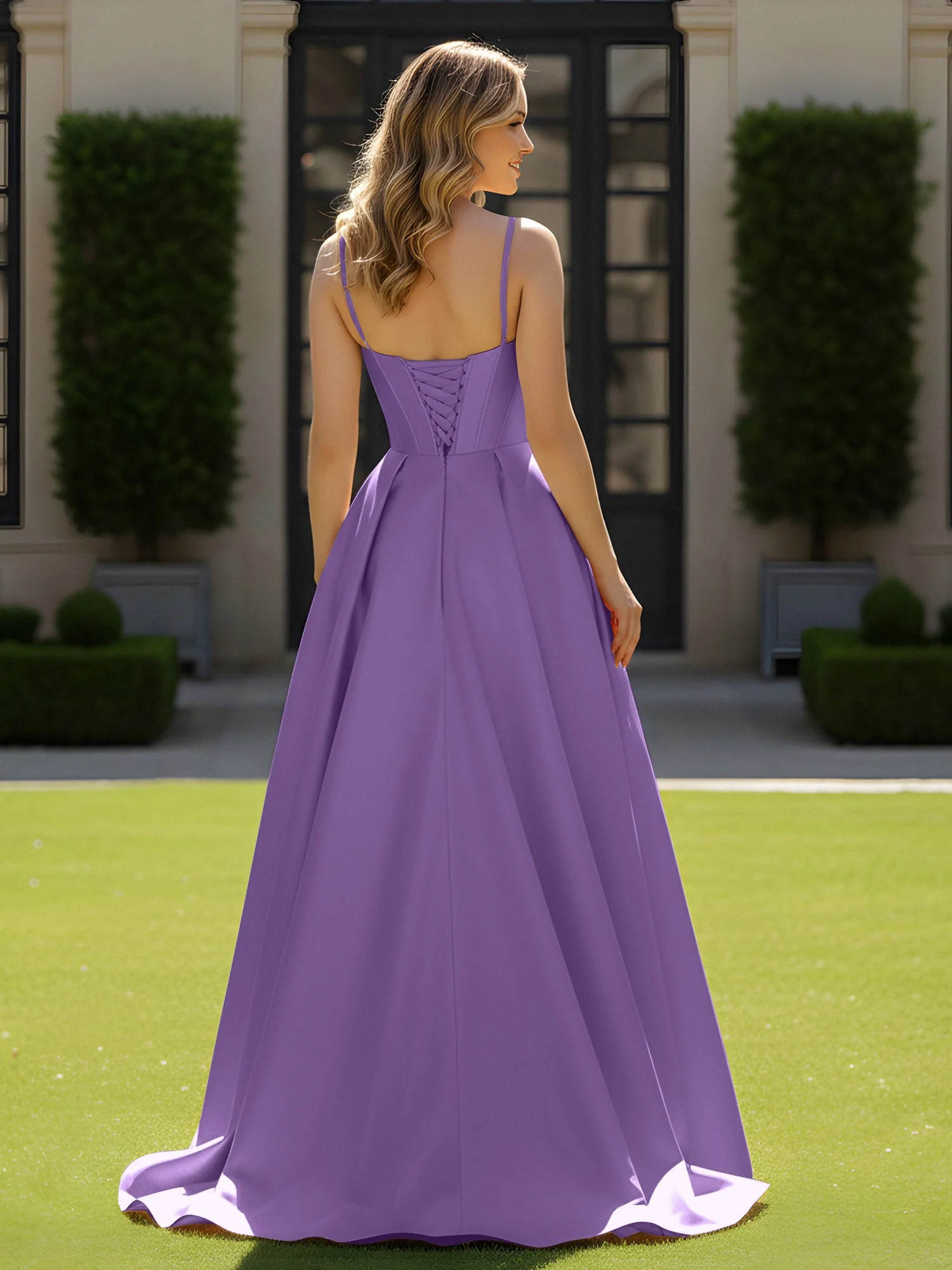 Spaghettiträger Perlen Herzform Ausschnitt Maxi Kleid Tahiti - Image 2