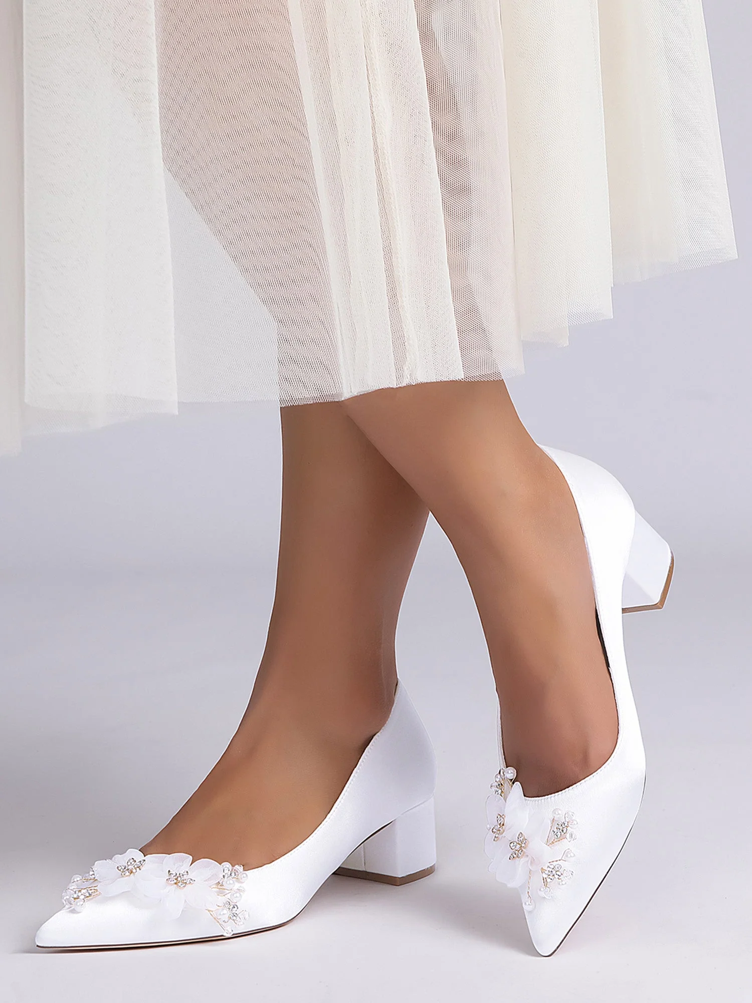 Damen Blumen Satin Slip-On Schuhe