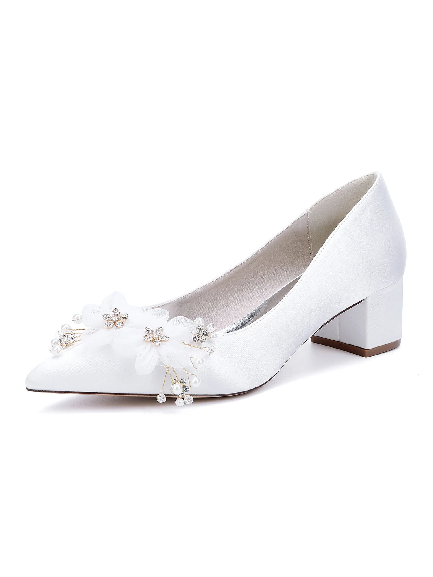 Damen Blumen Satin Slip-On Schuhe - Image 3