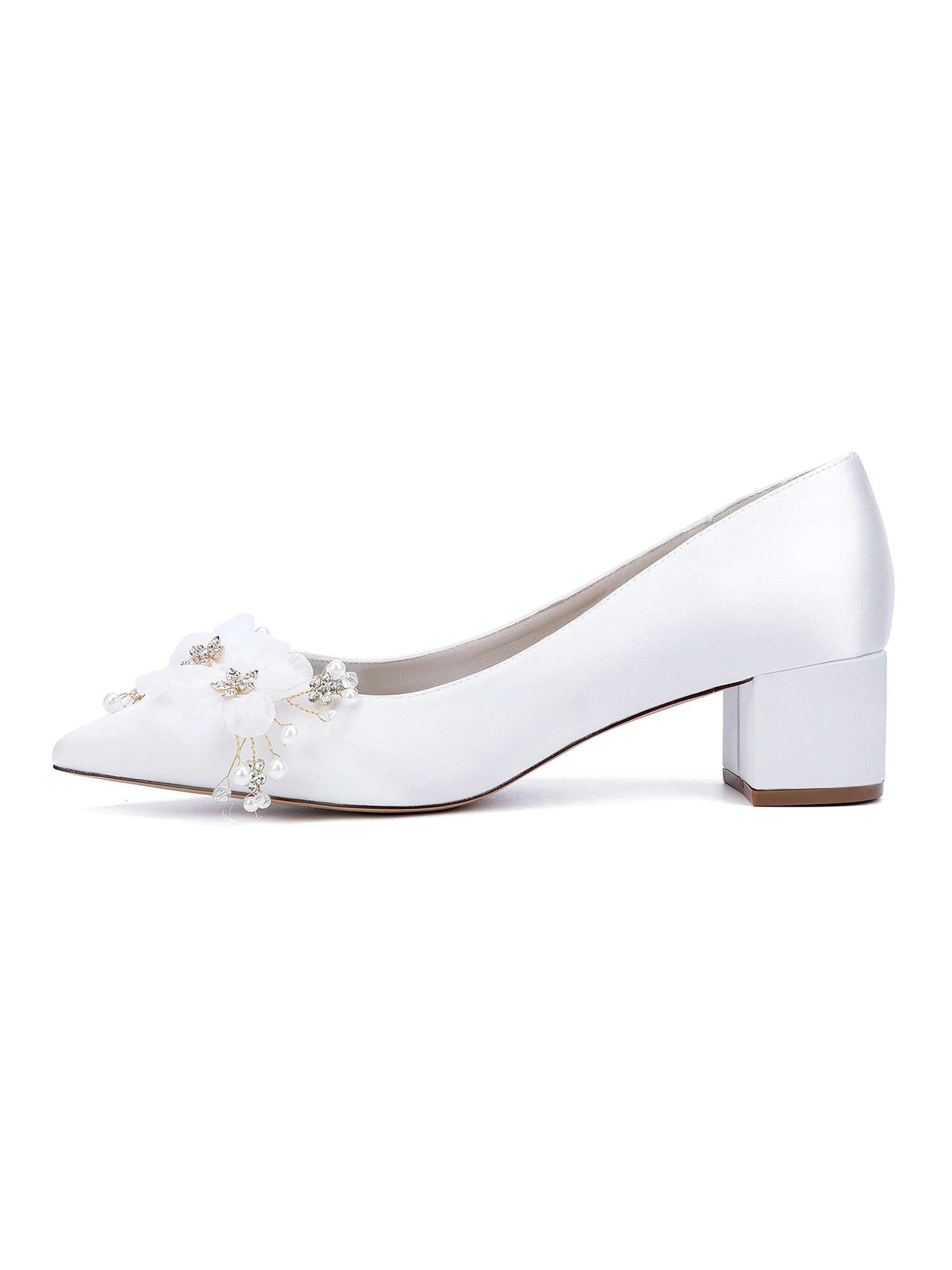 Damen Blumen Satin Slip-On Schuhe - Image 5