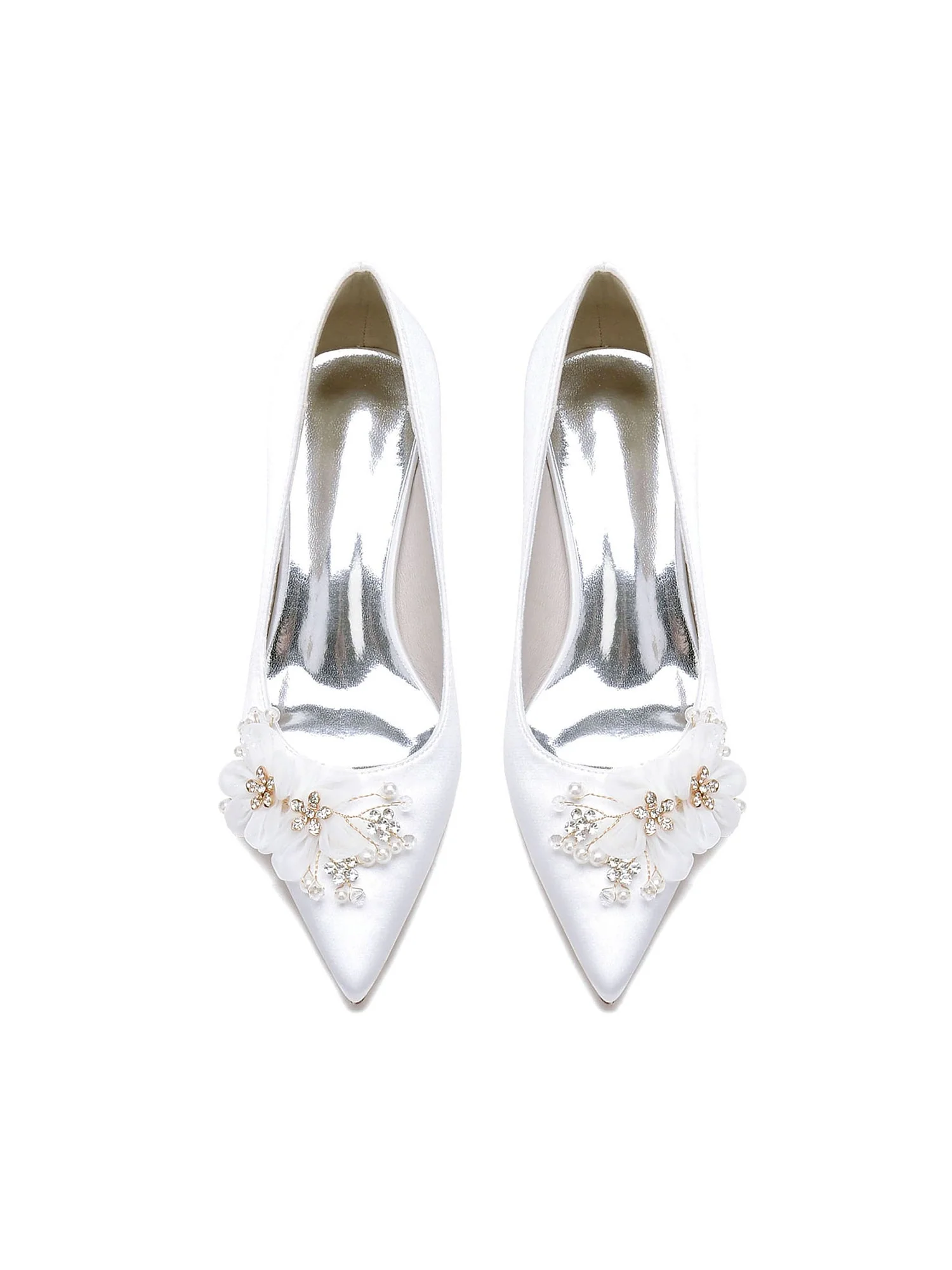 Damen Blumen Satin Slip-On Schuhe - Image 6