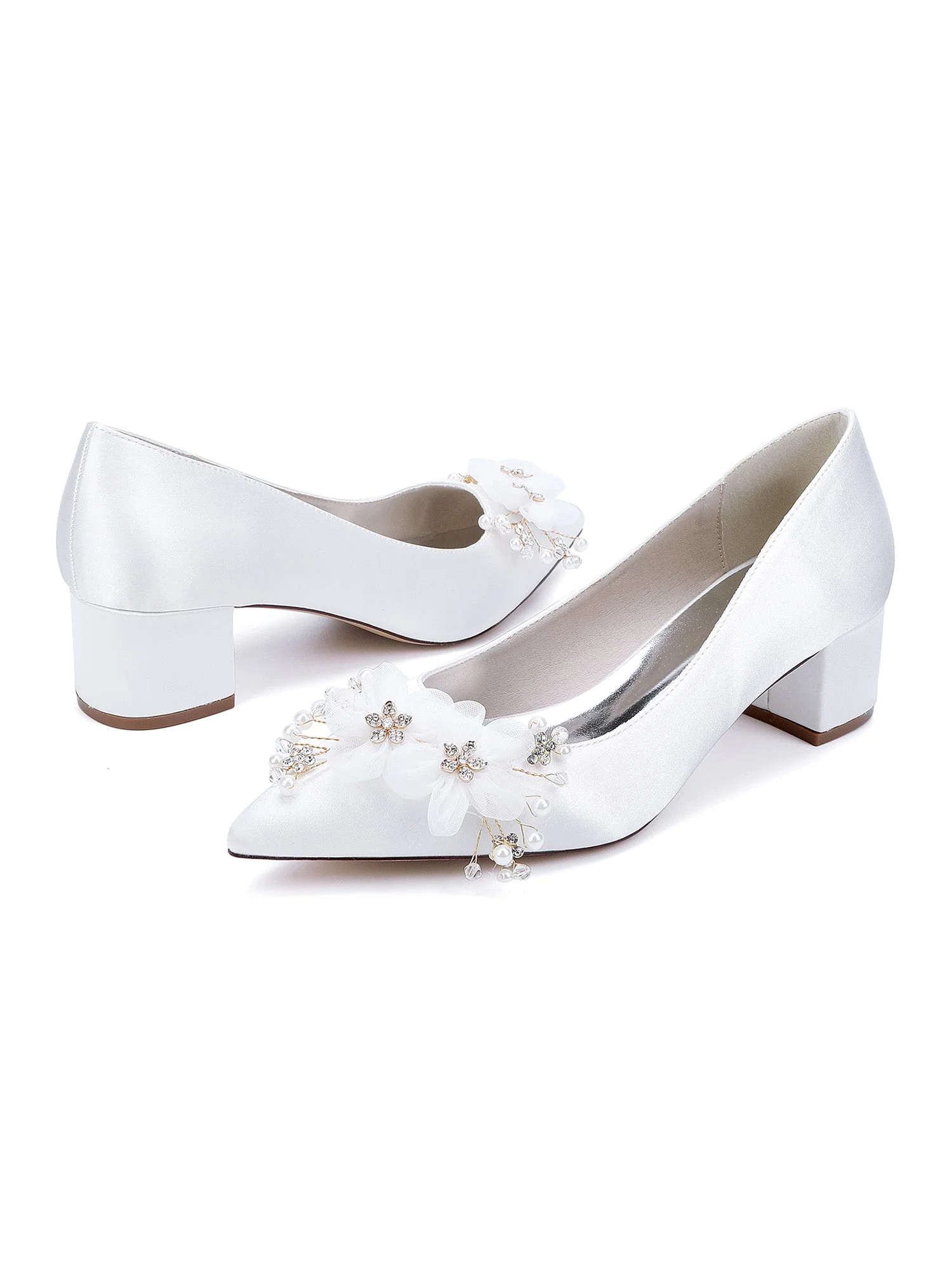 Damen Blumen Satin Slip-On Schuhe - Image 7