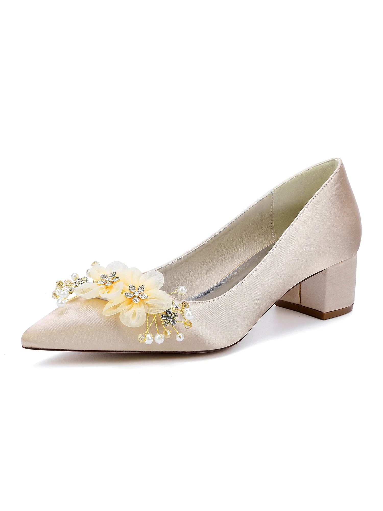 Damen Blumen Satin Slip-On Schuhe - Image 8