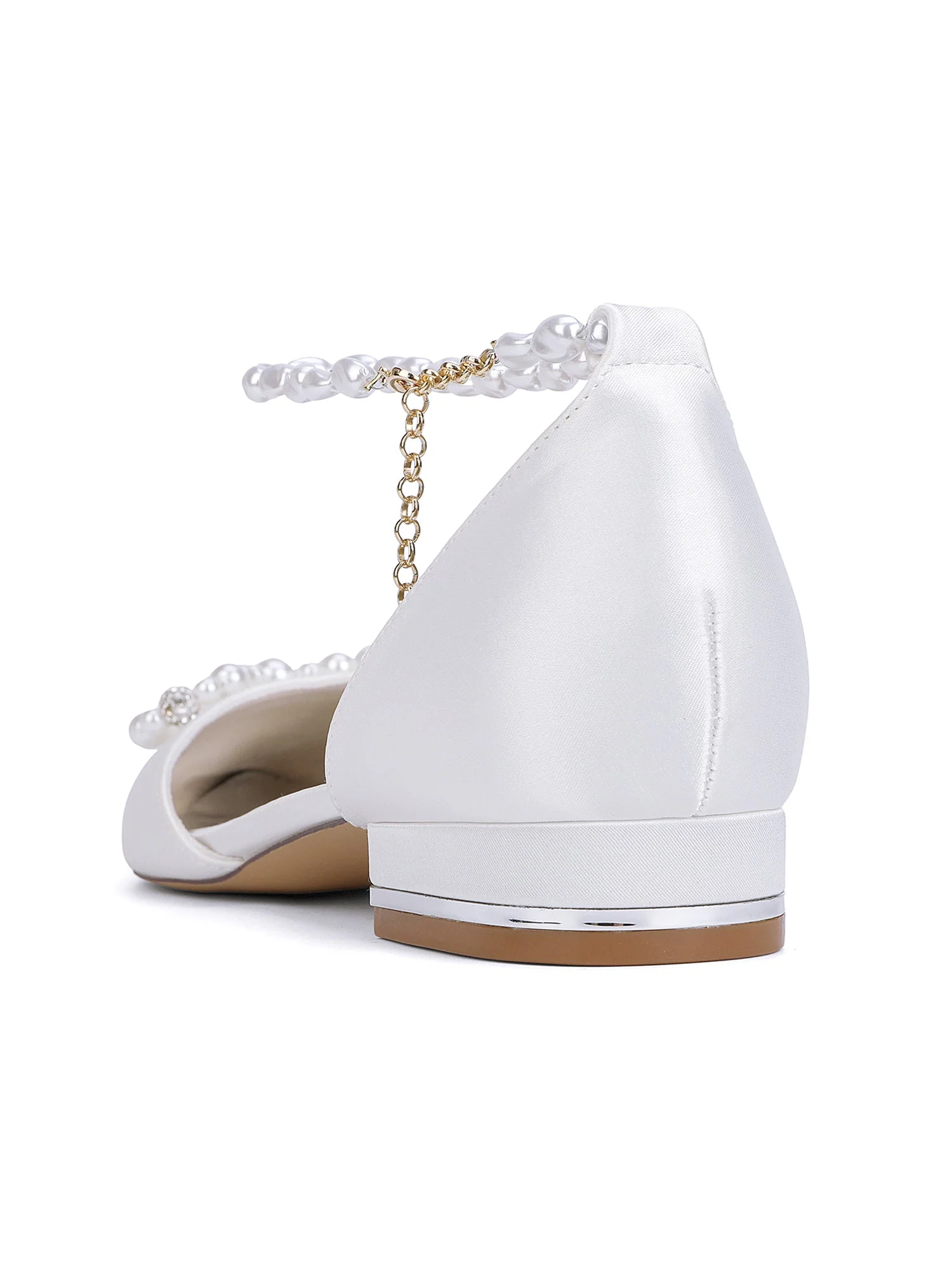 Damen Perlen Spitzenschuh Flache Hochzeitsschuhe - Image 3