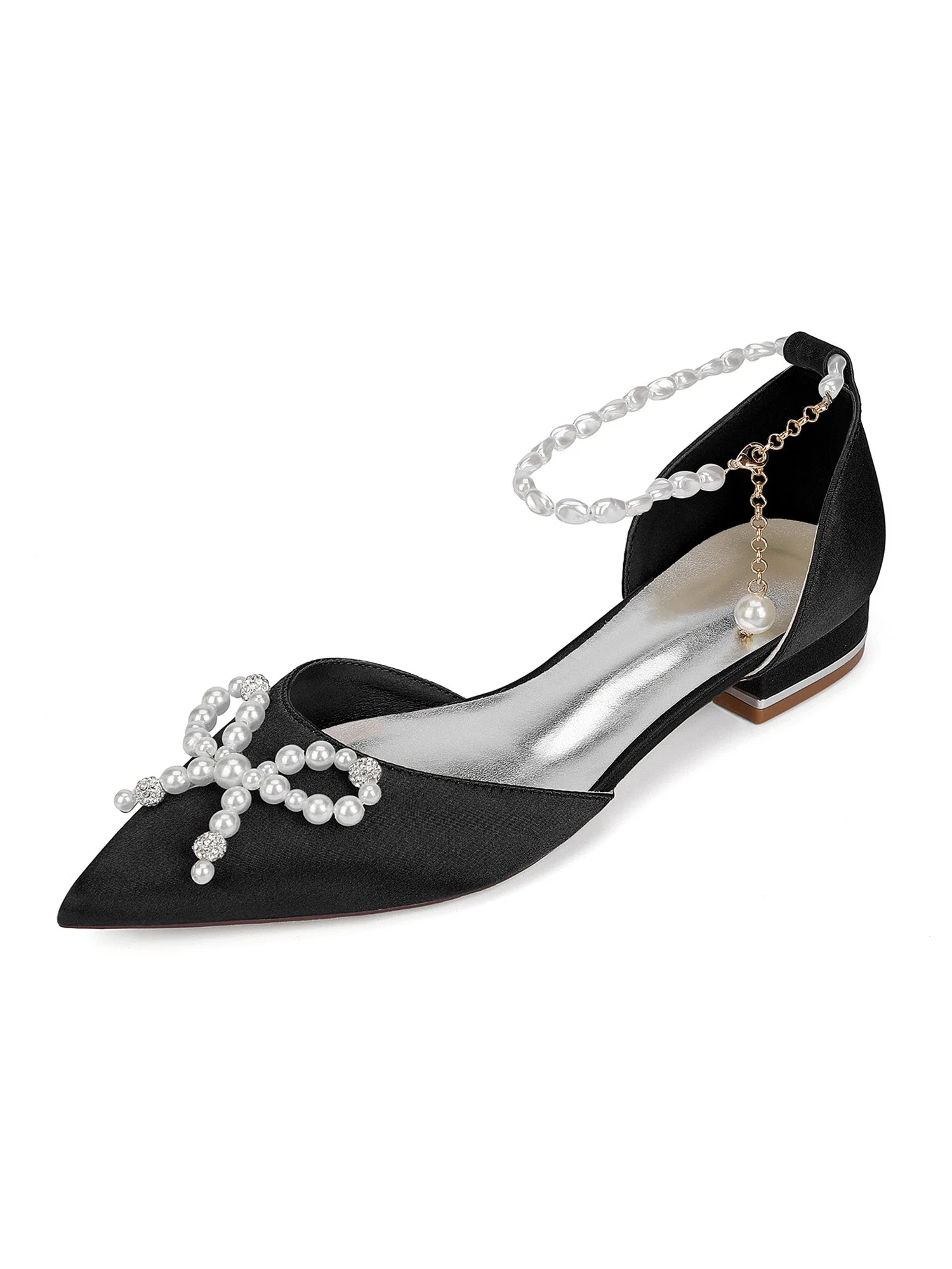 Damen Perlen Spitzenschuh Flache Hochzeitsschuhe - Image 6