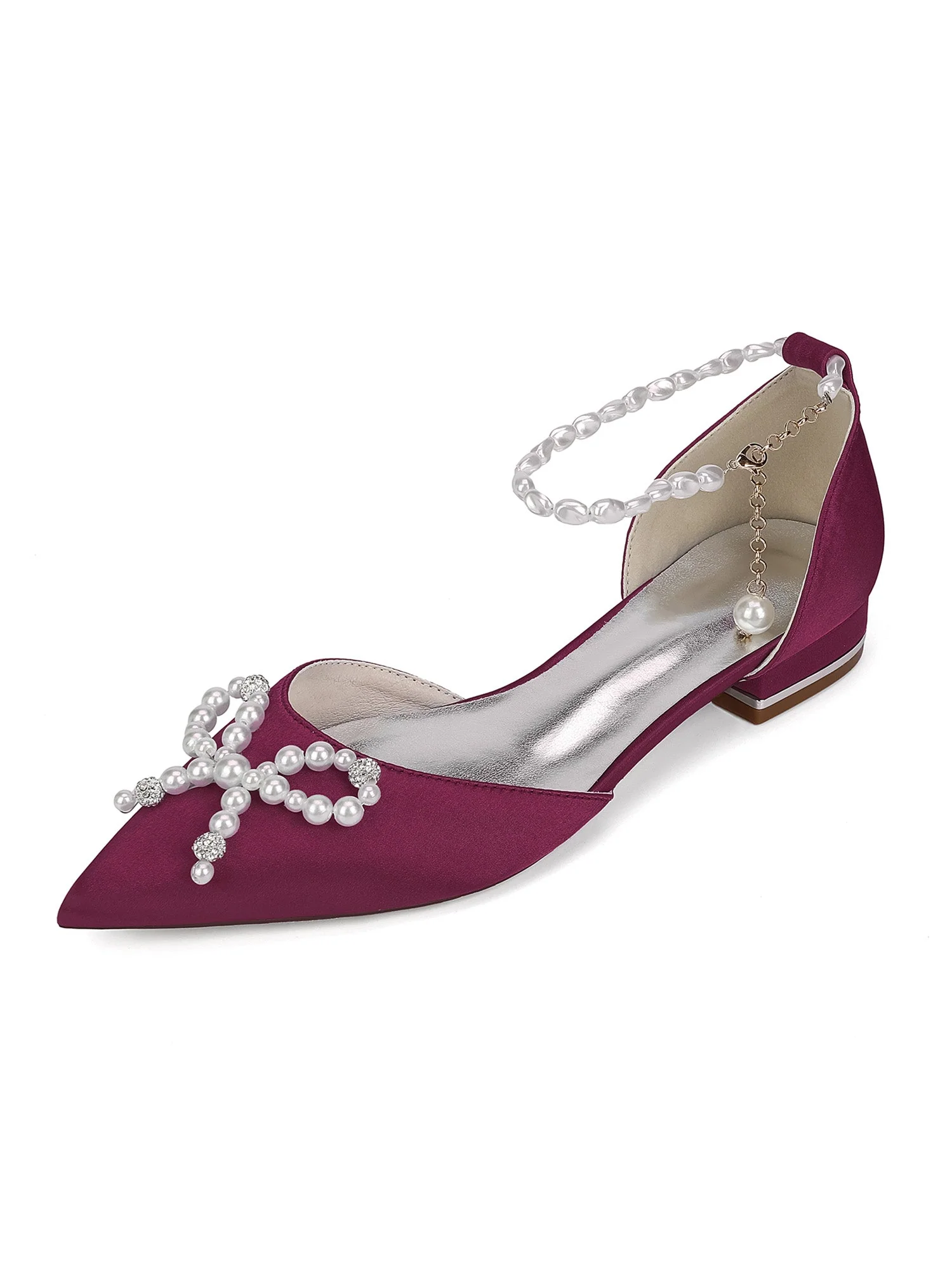 Damen Perlen Spitzenschuh Flache Hochzeitsschuhe - Image 7
