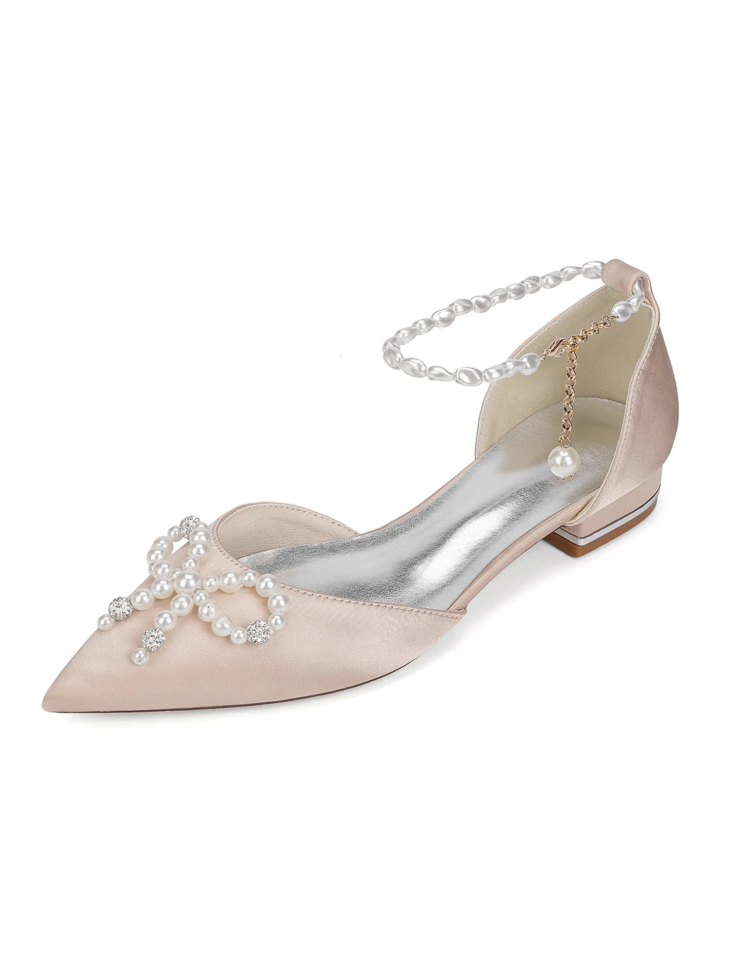 Damen Perlen Spitzenschuh Flache Hochzeitsschuhe - Image 8