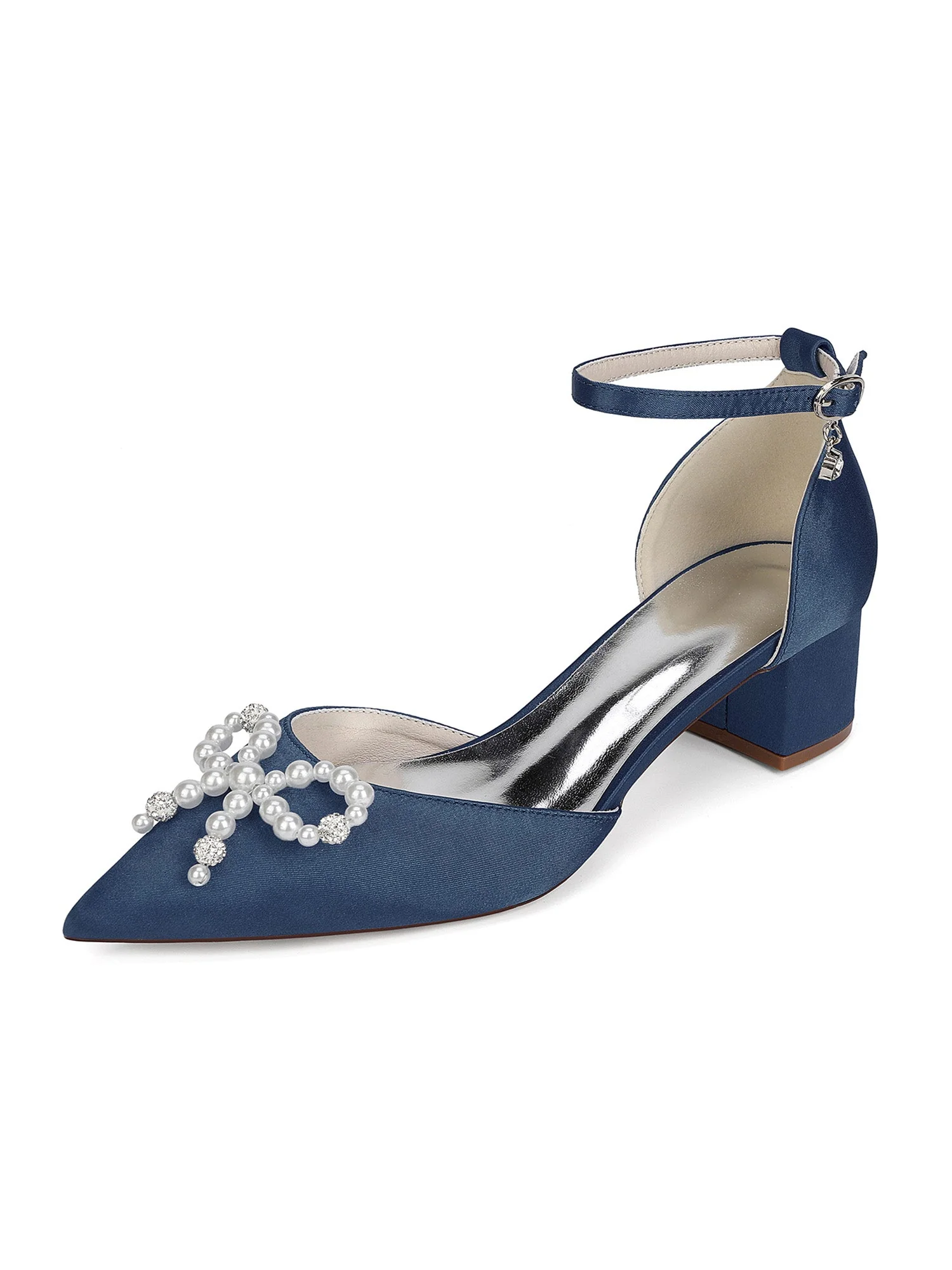 Damen Satin Knöchelriemen Blockabsatz Schuhe - Image 15