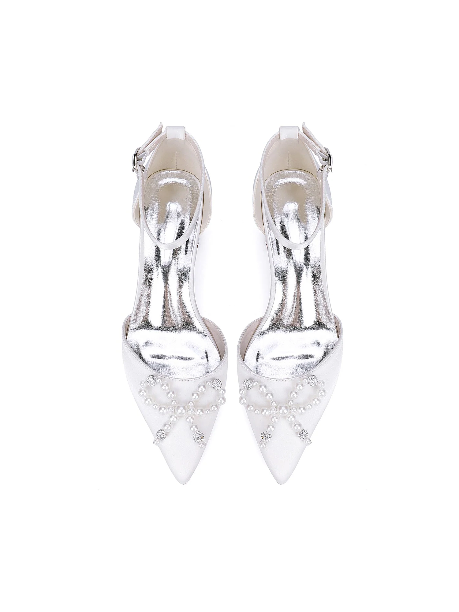 Damen Satin Knöchelriemen Blockabsatz Schuhe - Image 4