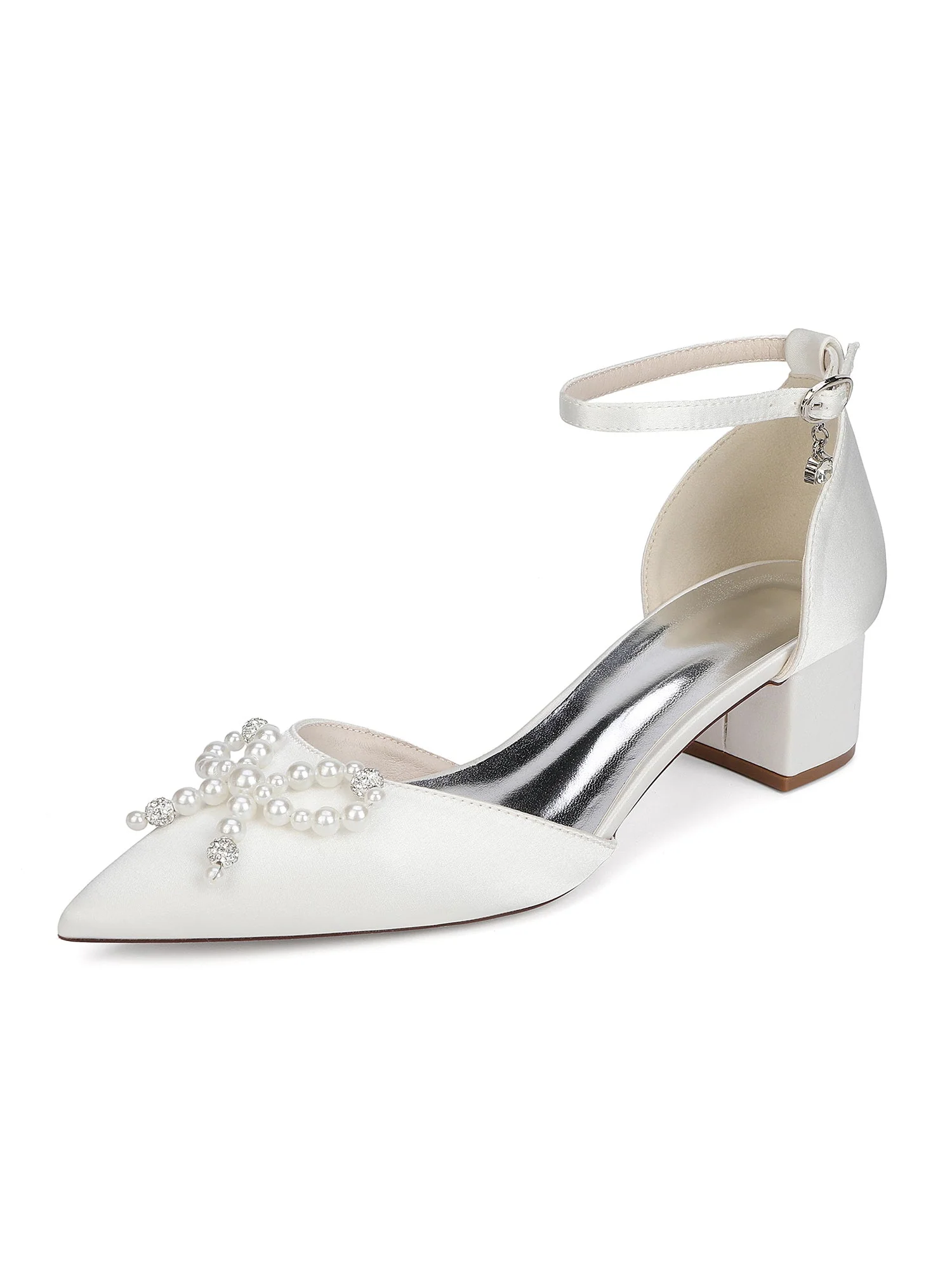 Damen Satin Knöchelriemen Blockabsatz Schuhe - Image 7