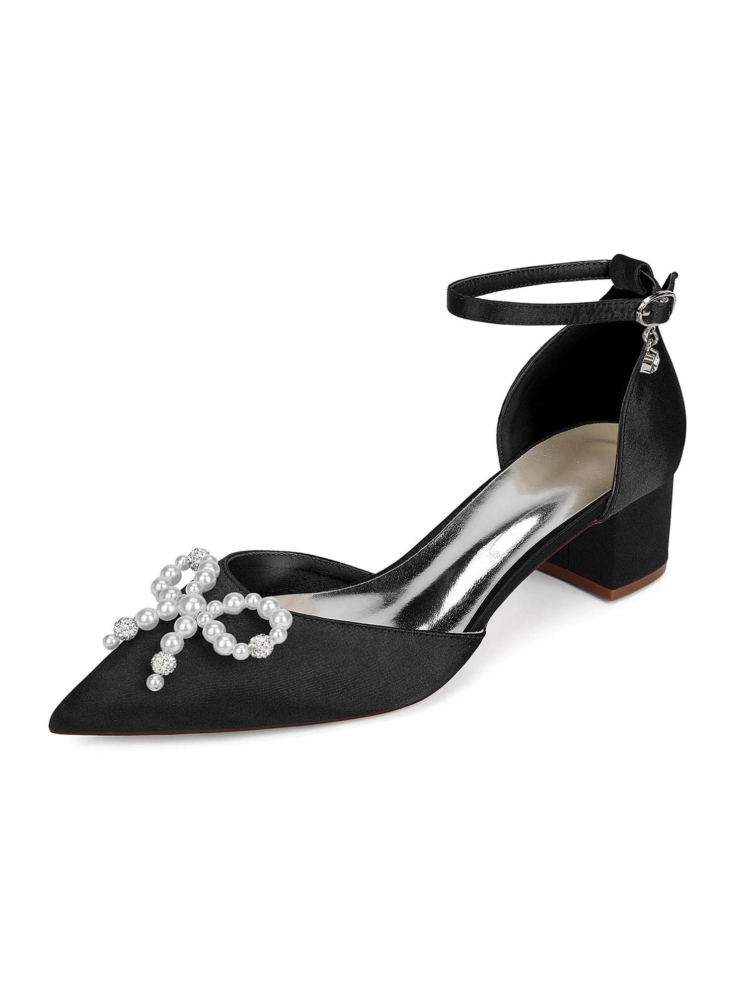 Damen Satin Knöchelriemen Blockabsatz Schuhe - Image 8