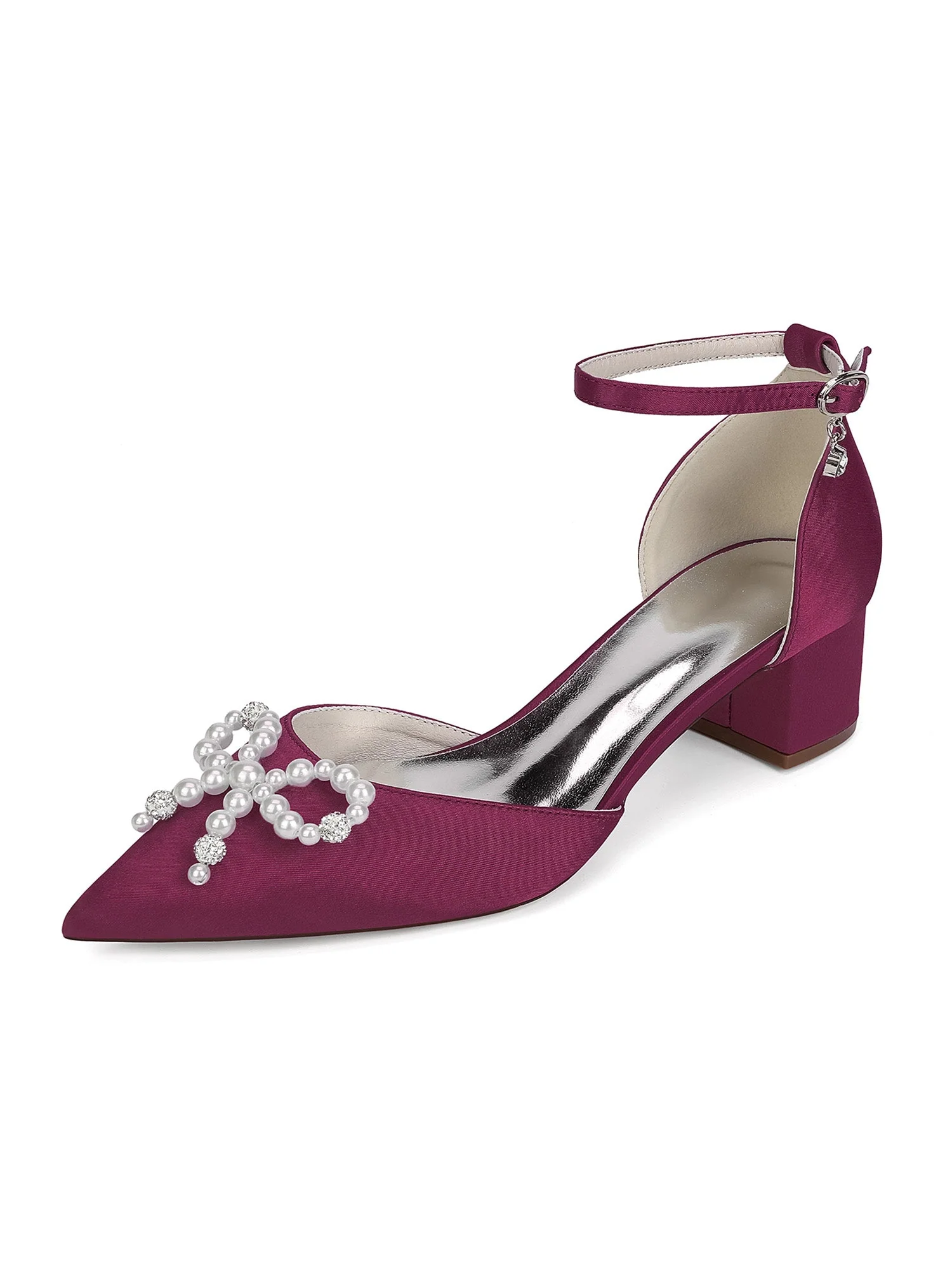 Damen Satin Knöchelriemen Blockabsatz Schuhe - Image 9