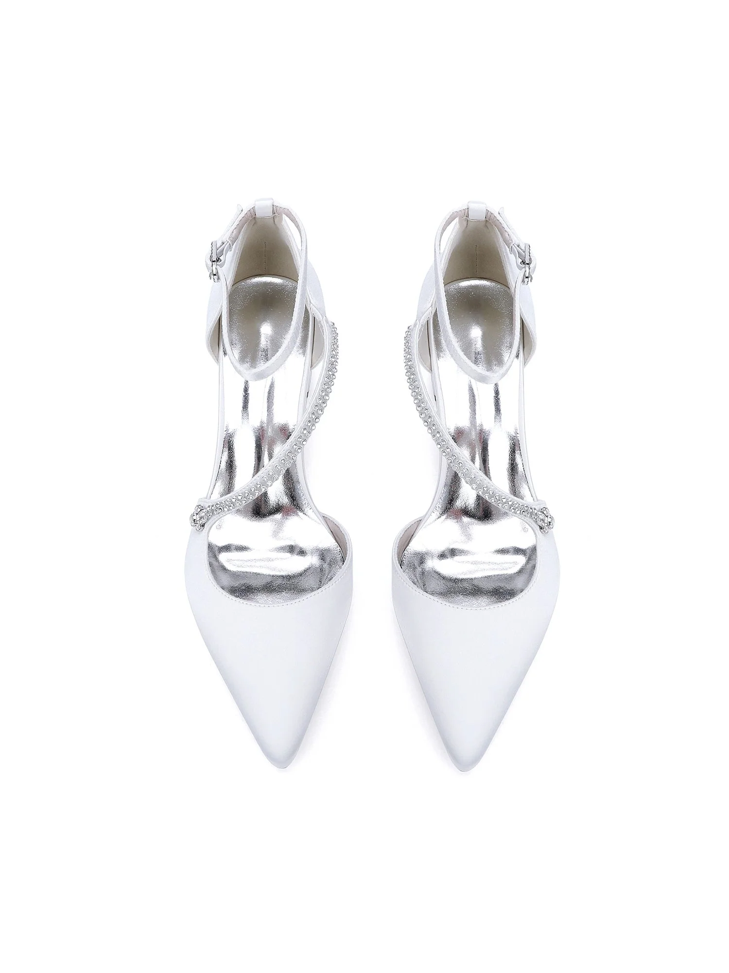 Damen Strass Spitzenschuh Blockabsatz Pumps - Image 4
