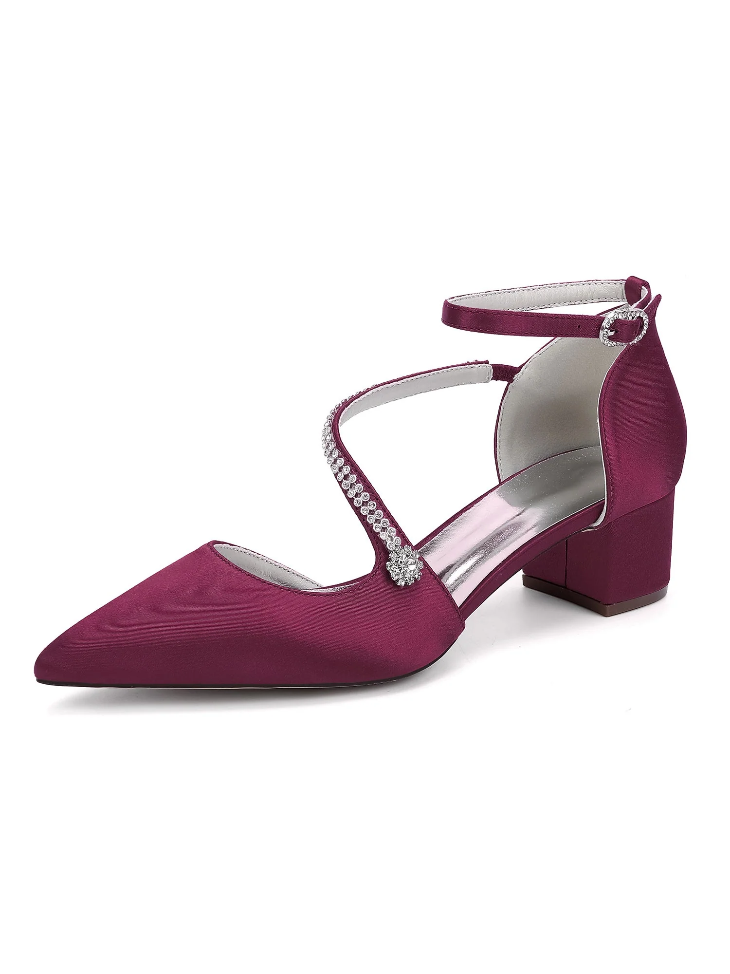 Damen Strass Spitzenschuh Blockabsatz Pumps - Image 7