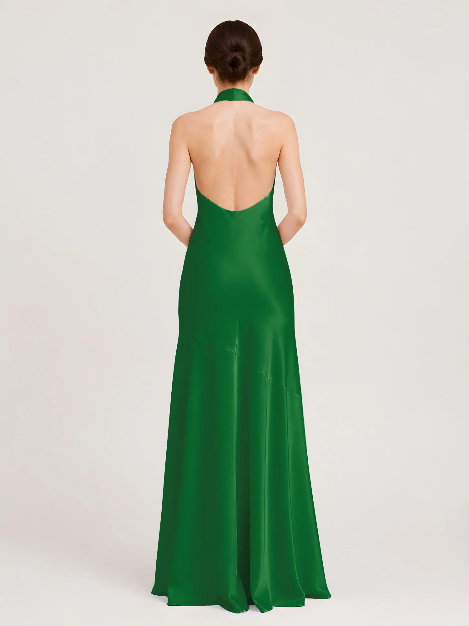 Bodenlanges Neckholder Kleid mit Ausgestelltem Meerjungfrau Saum Smaragd - Image 2