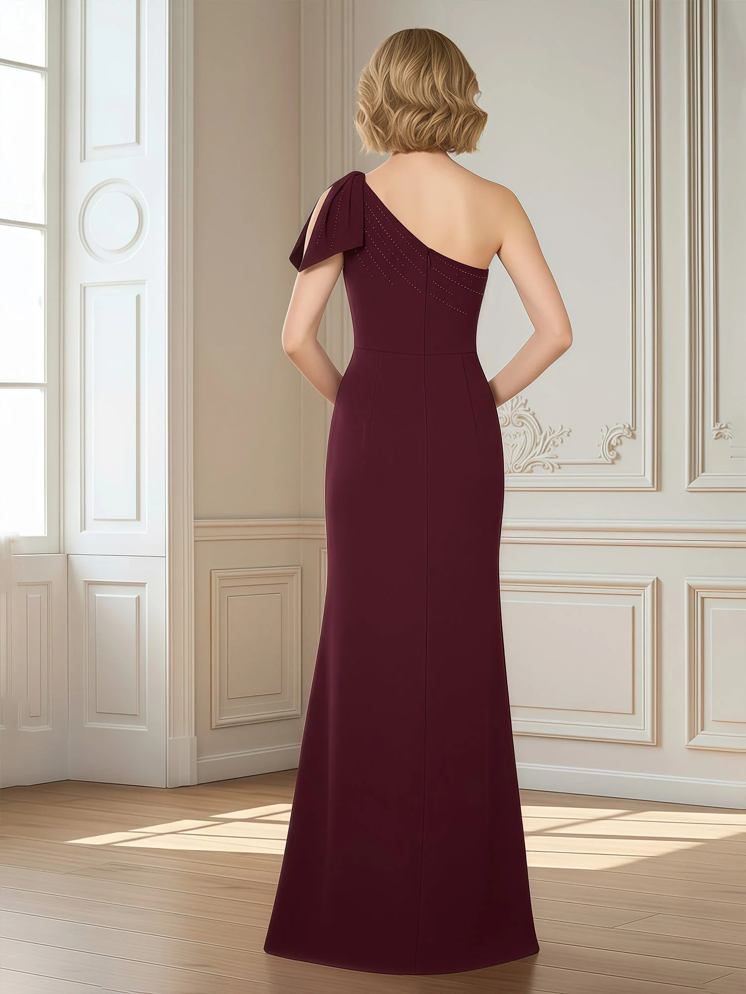 Eine Schulter Säule Kleid mit drapierten asymmetrischen Ausschnitt Schwarz - Image 2